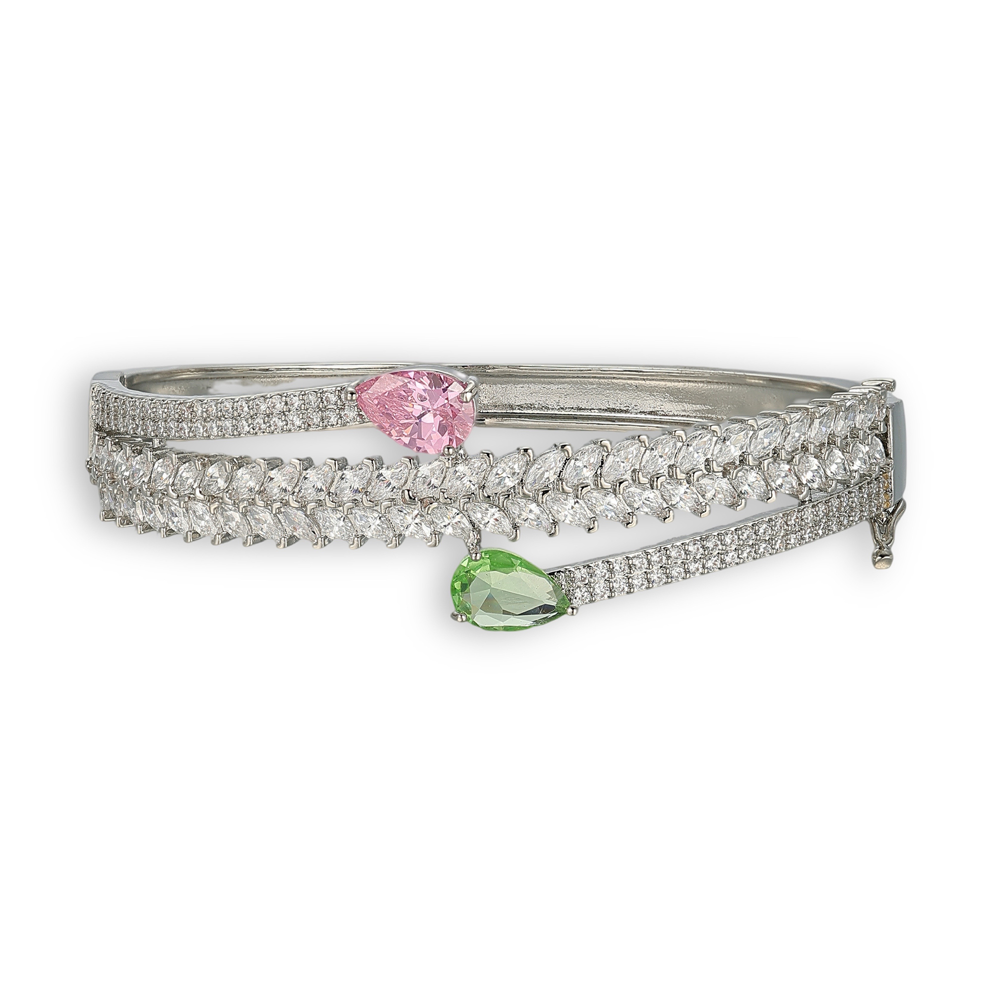 Isoldine Pink Teardrop Marquise Bangle