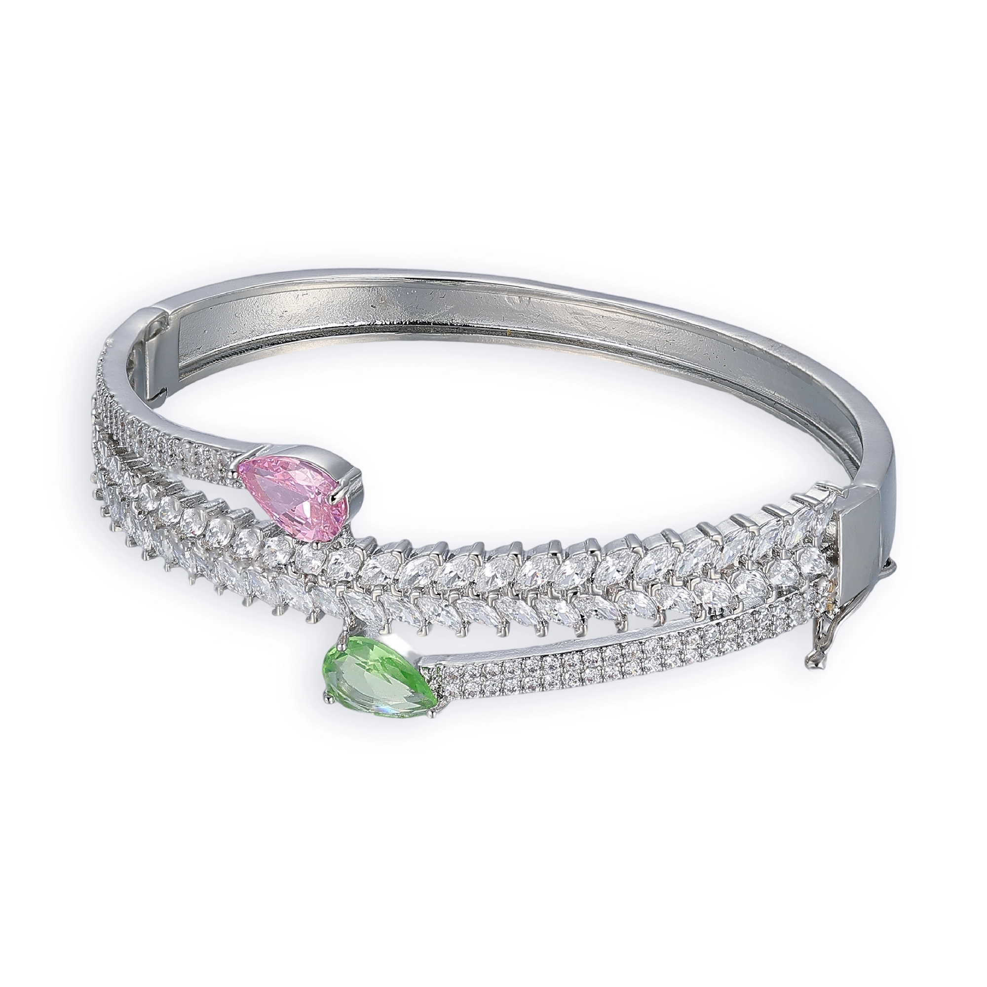 1-Isoldine Pink Teardrop Marquise Bangle