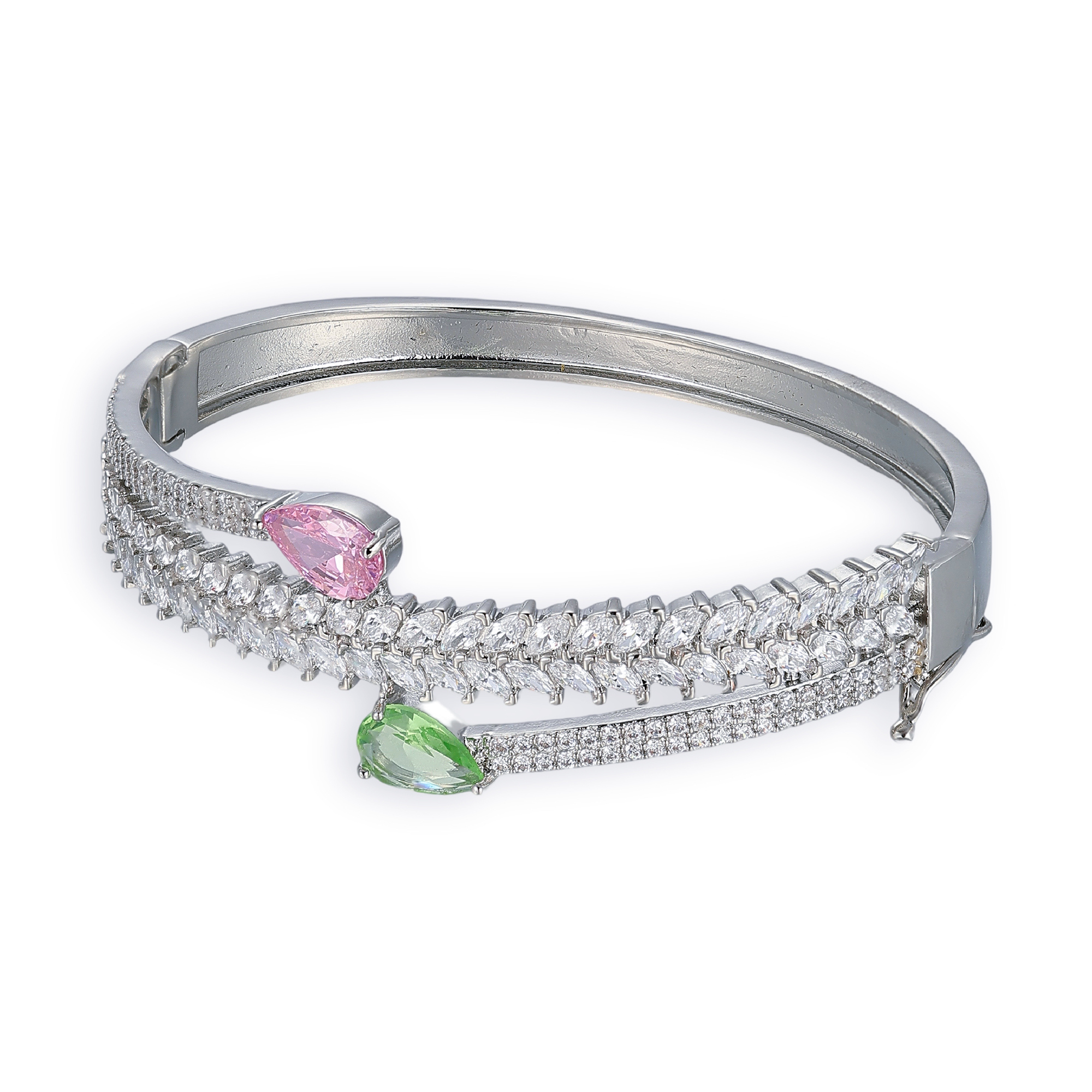 1-Isoldine Pink Teardrop Marquise Bangle