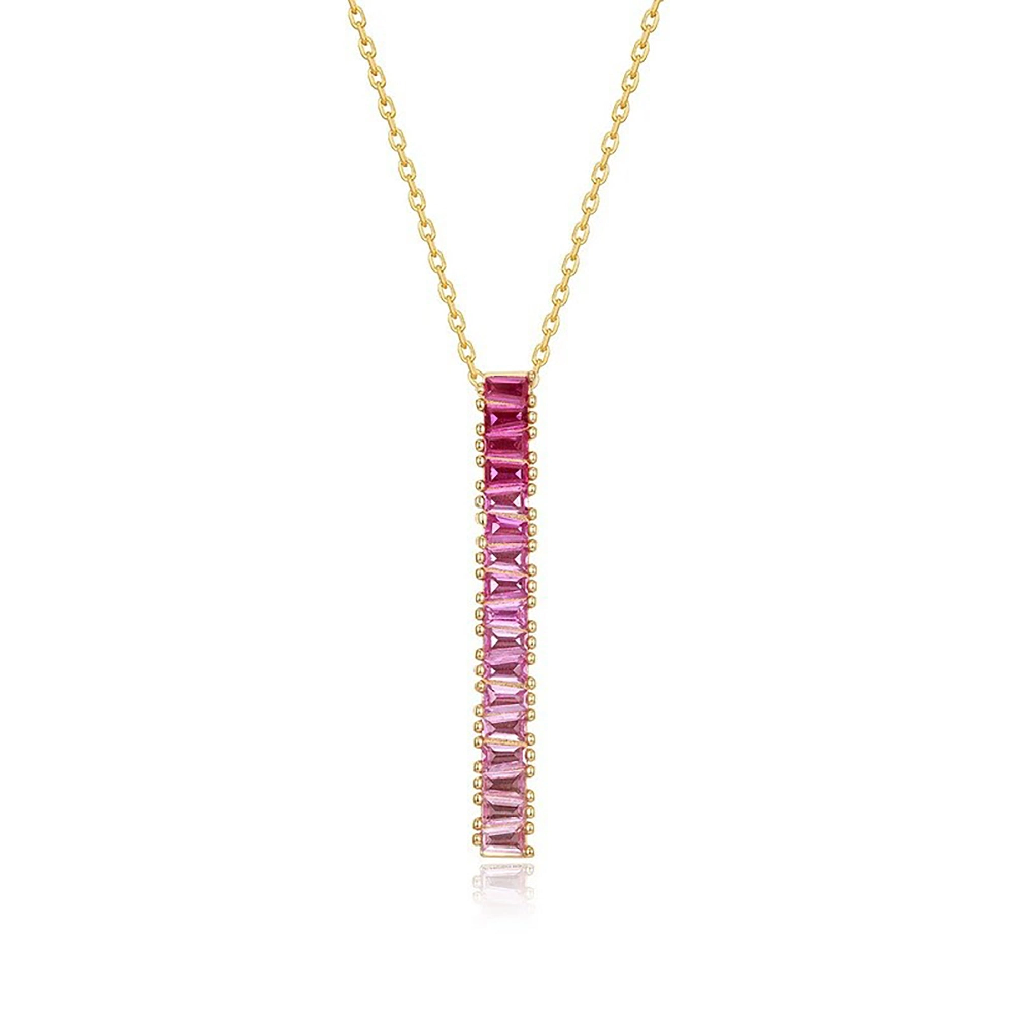 Ivonne Pink Rectangular Necklace