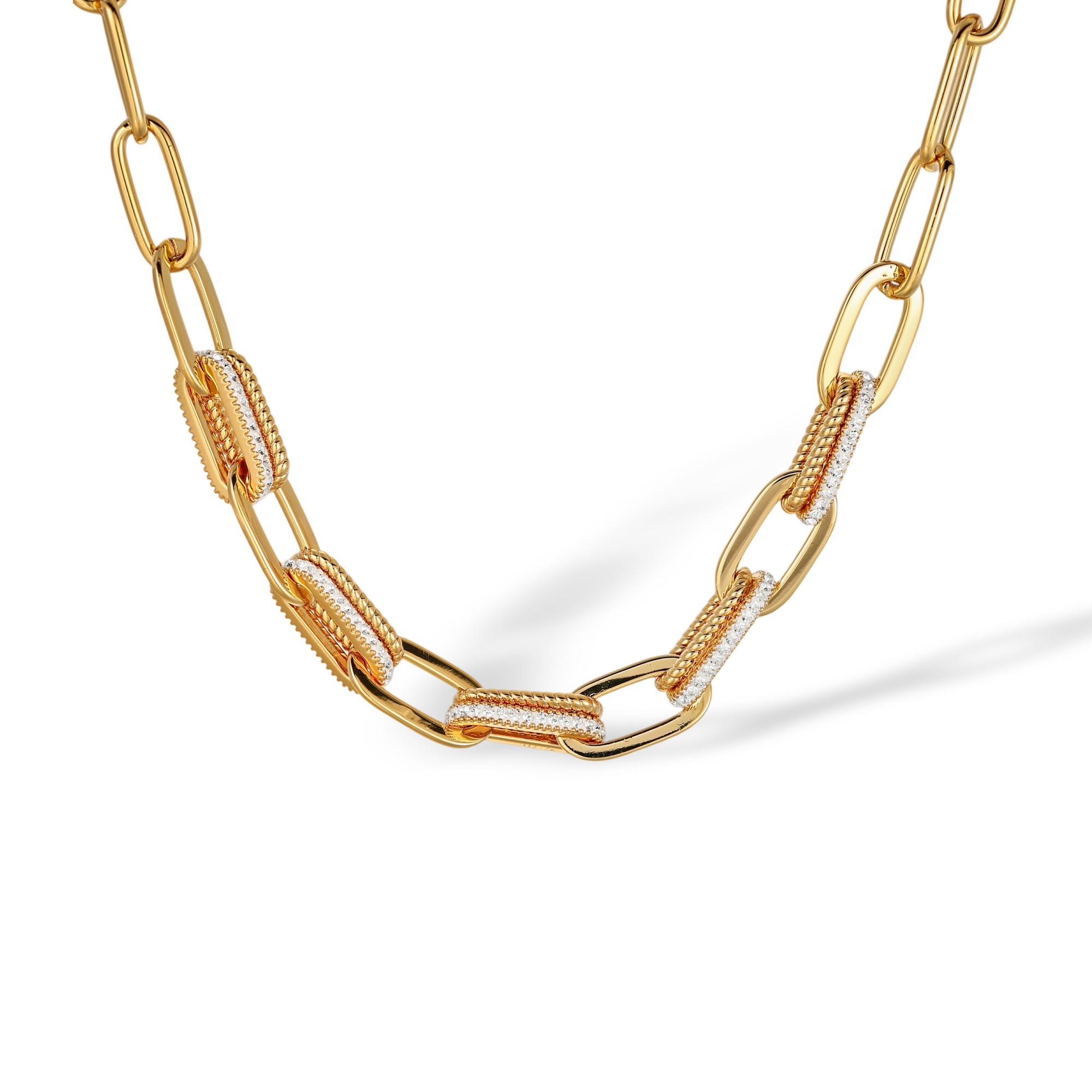 Jarmila 18K Gold Interlocking Oval Link Necklace