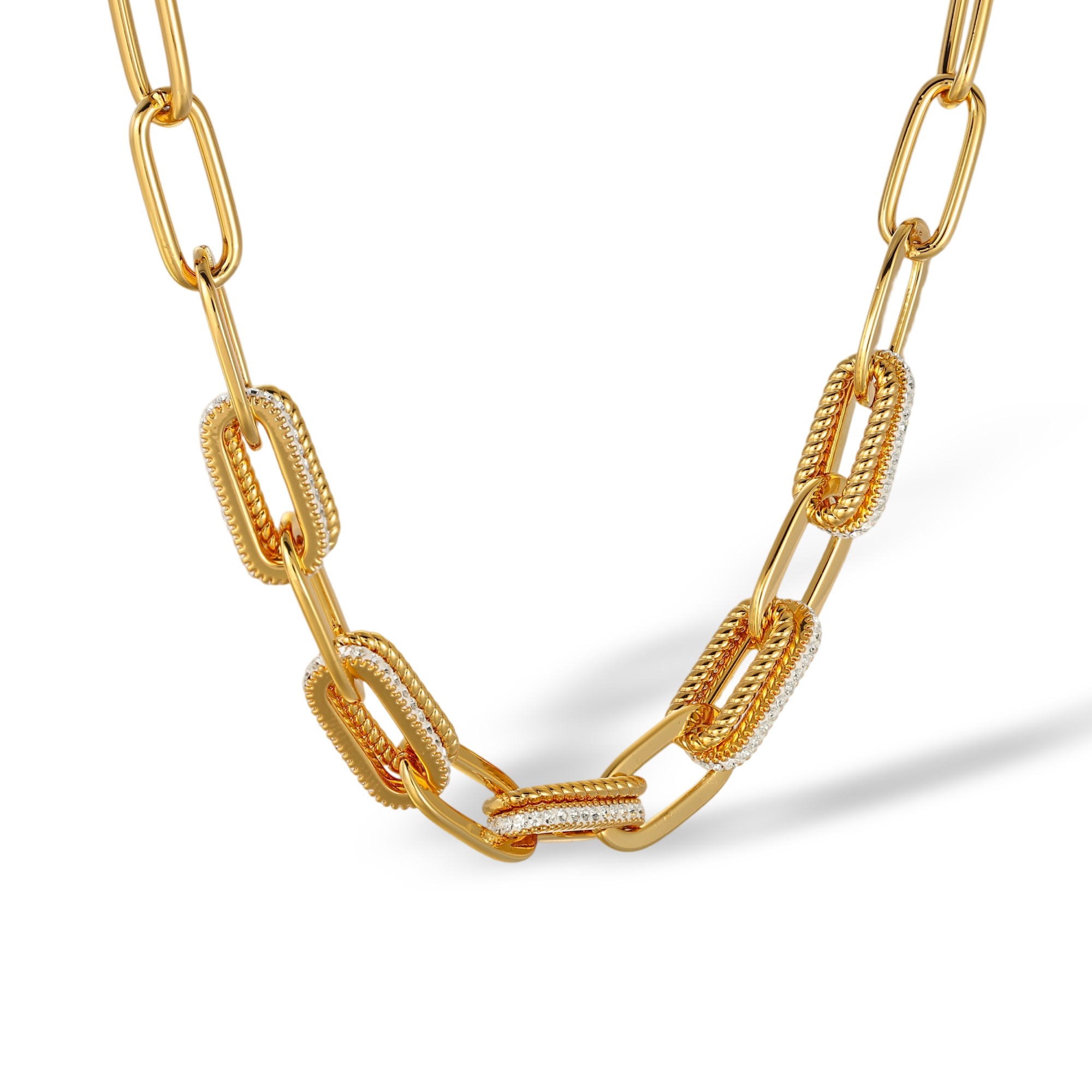 1-Jarmila 18K Gold Interlocking Oval Link Necklace