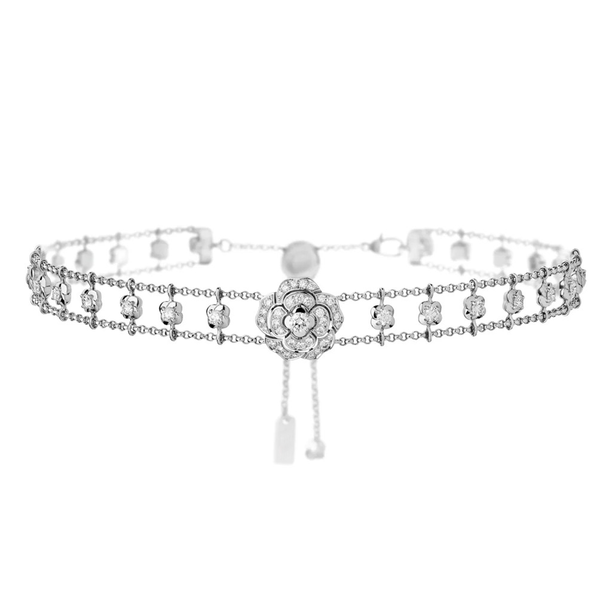 Jasmin White Camellia Floral Chocker Necklace