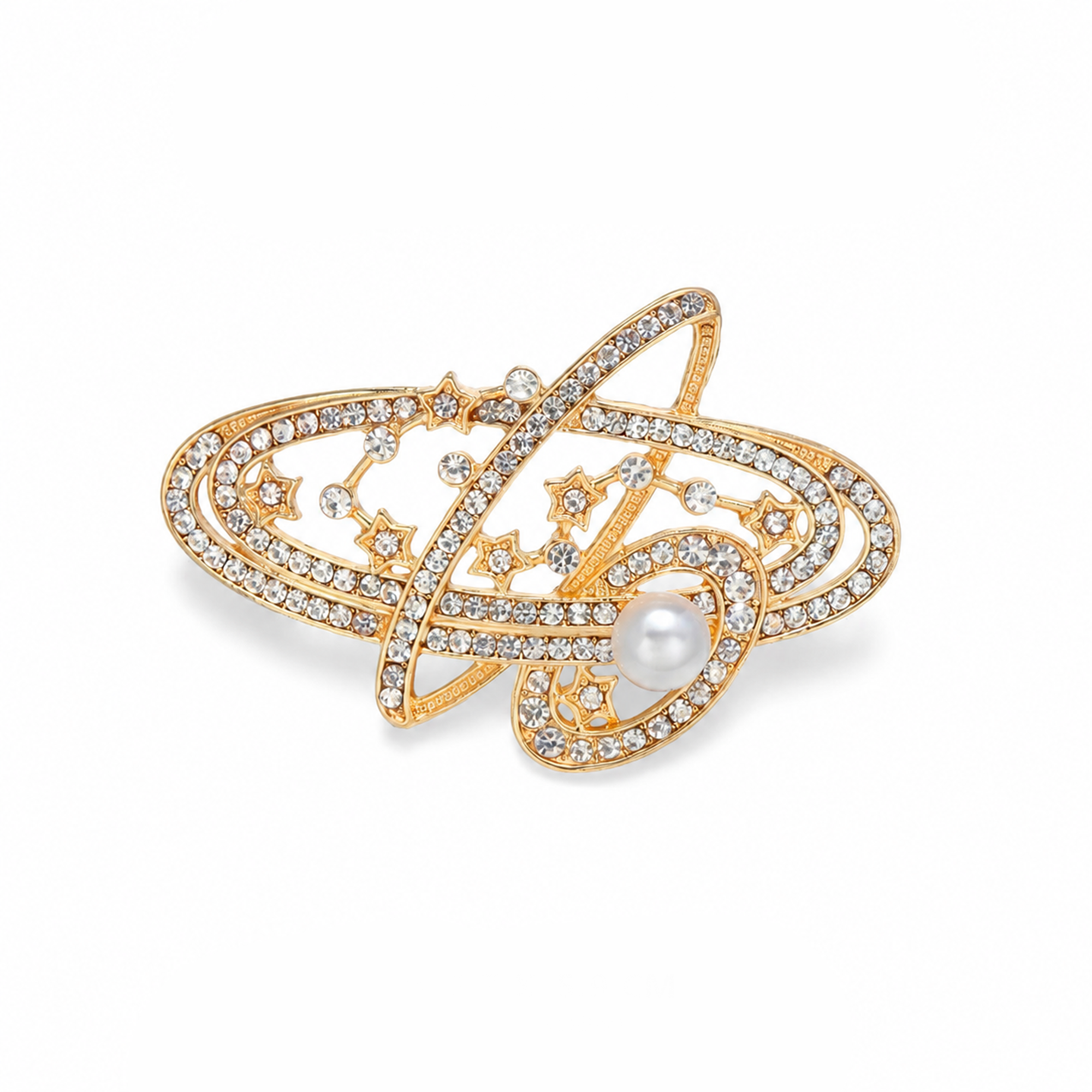 Jenifer Gold Celestial Orbit Pearl Brooch
