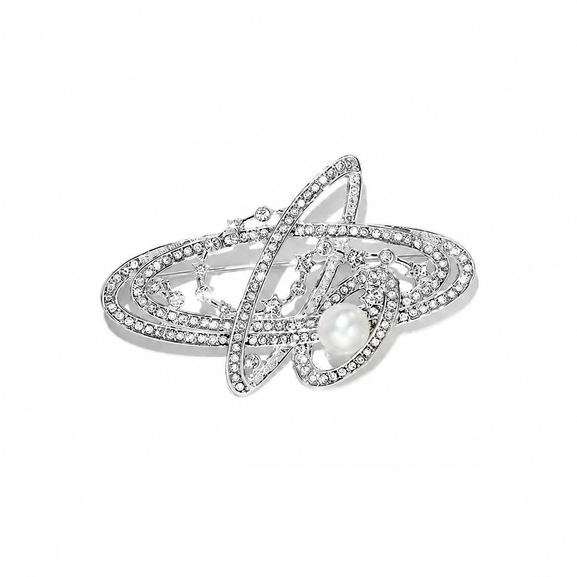 Jenifer Gold Celestial Orbit Pearl Brooch
