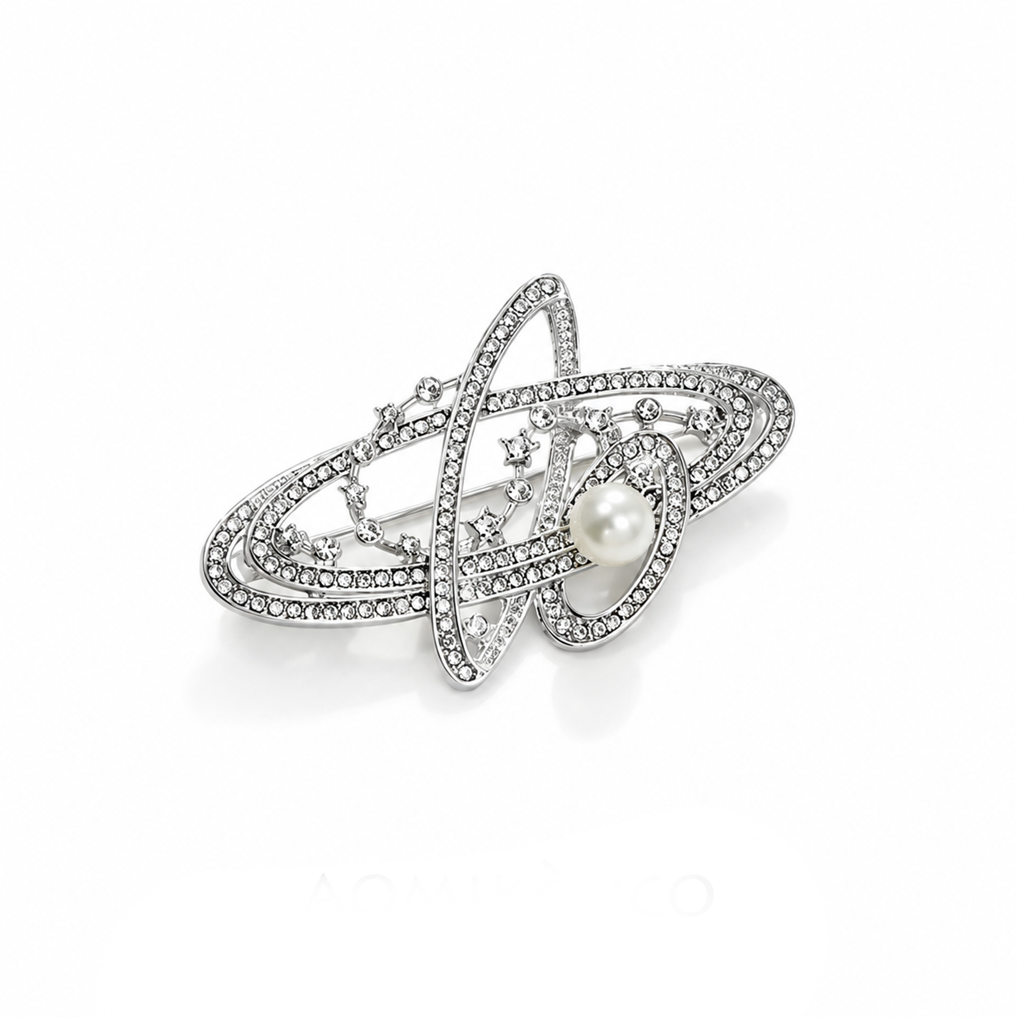 Jenifer Gold Celestial Orbit Pearl Brooch
