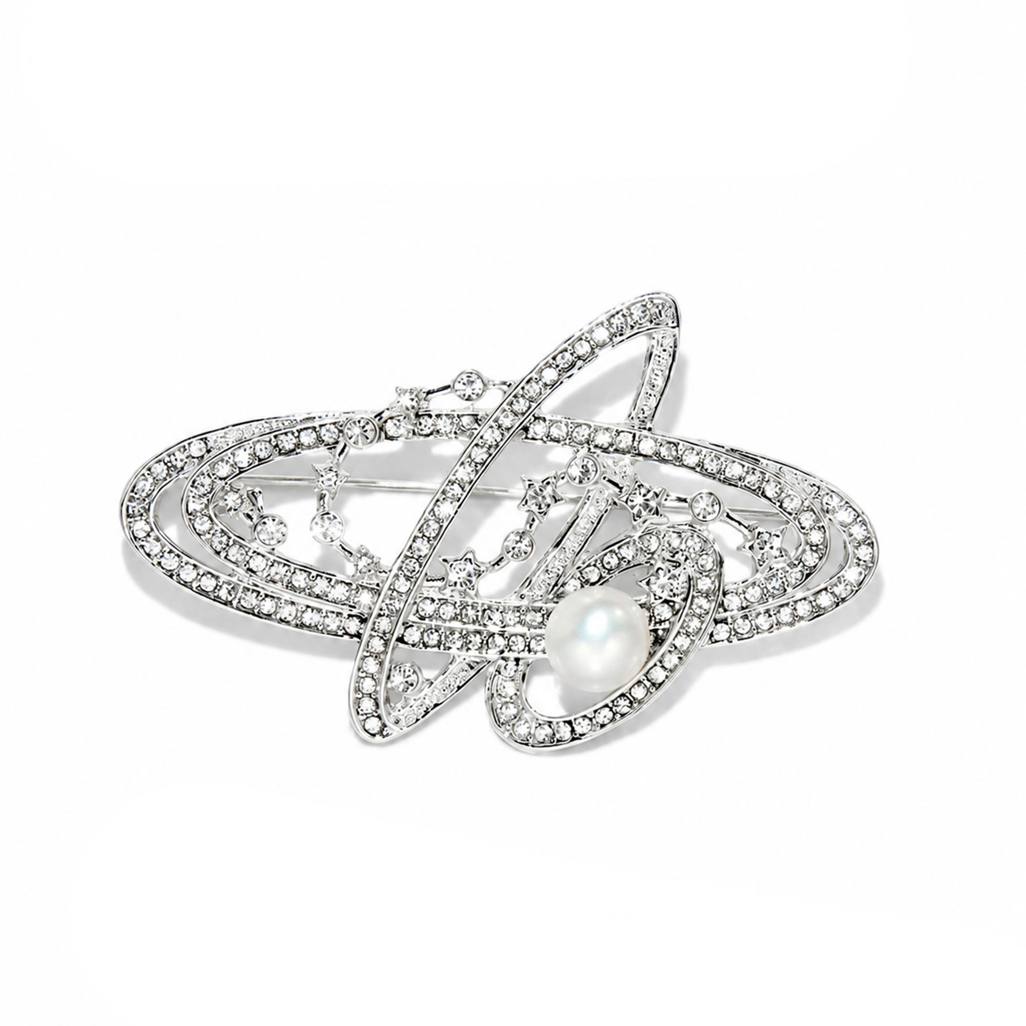 Jenifer Gold Celestial Orbit Pearl Brooch
