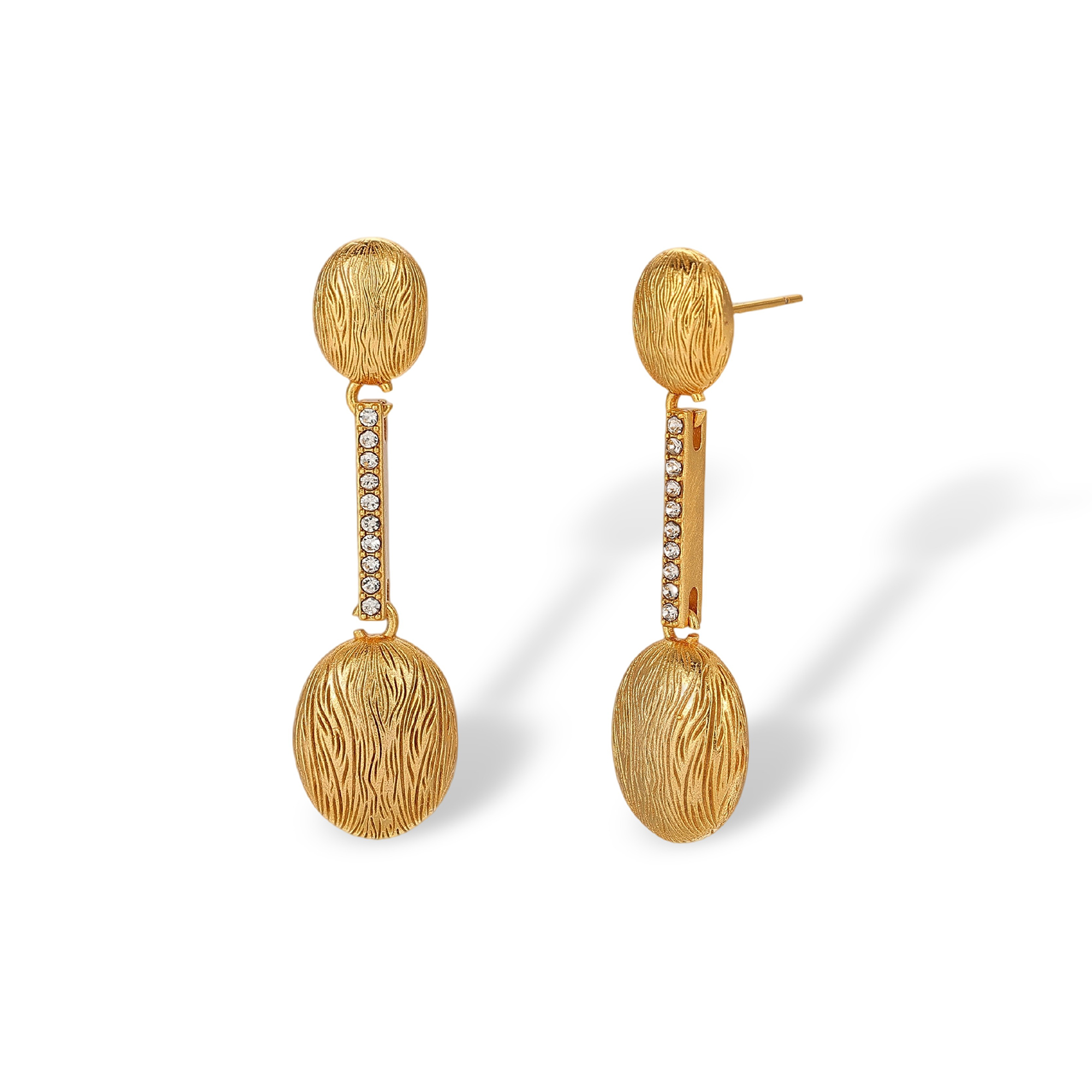 Johanna 18K Gold Oval Drop Earrings