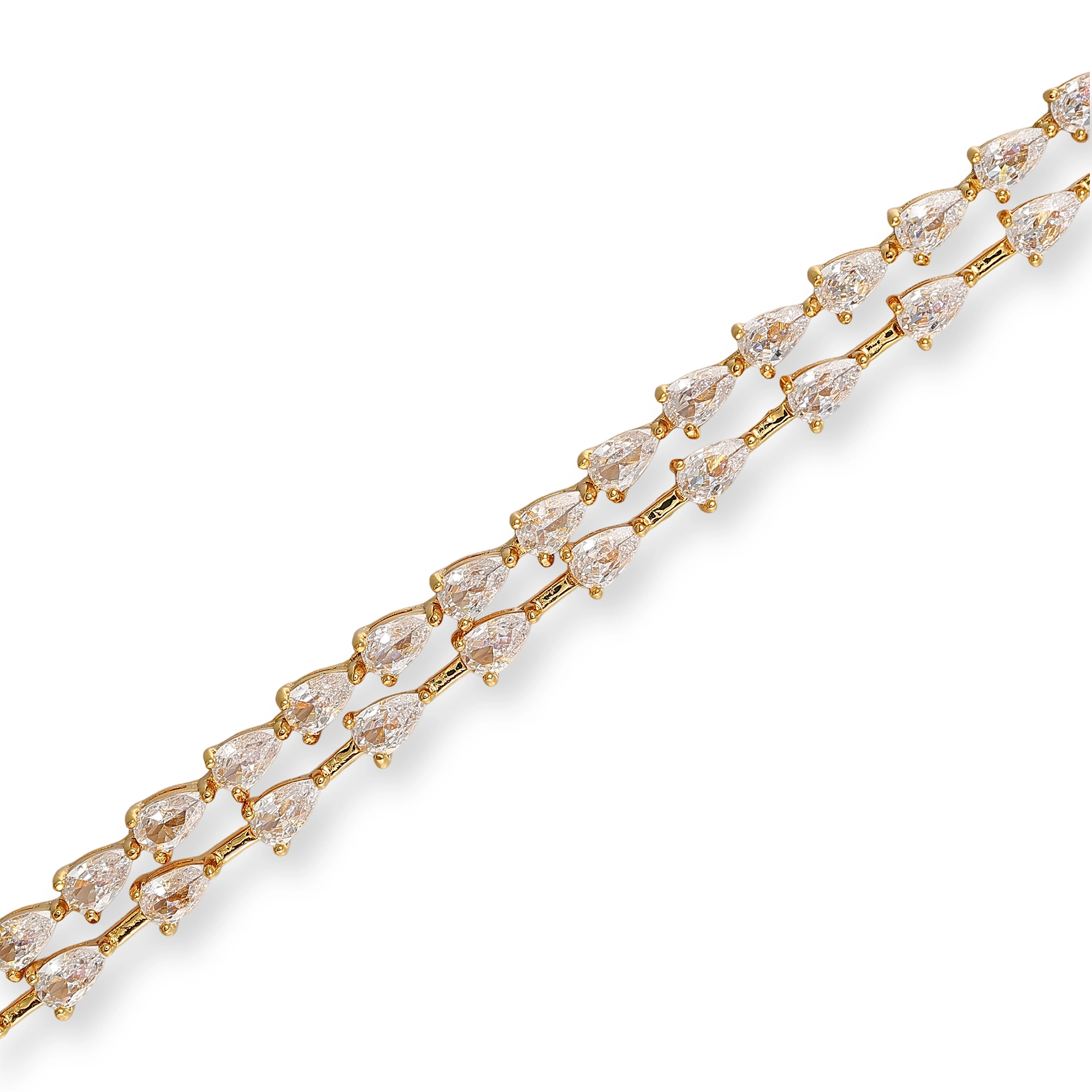 Justina 18K Gold Dual-Row Teardrop Bracelet