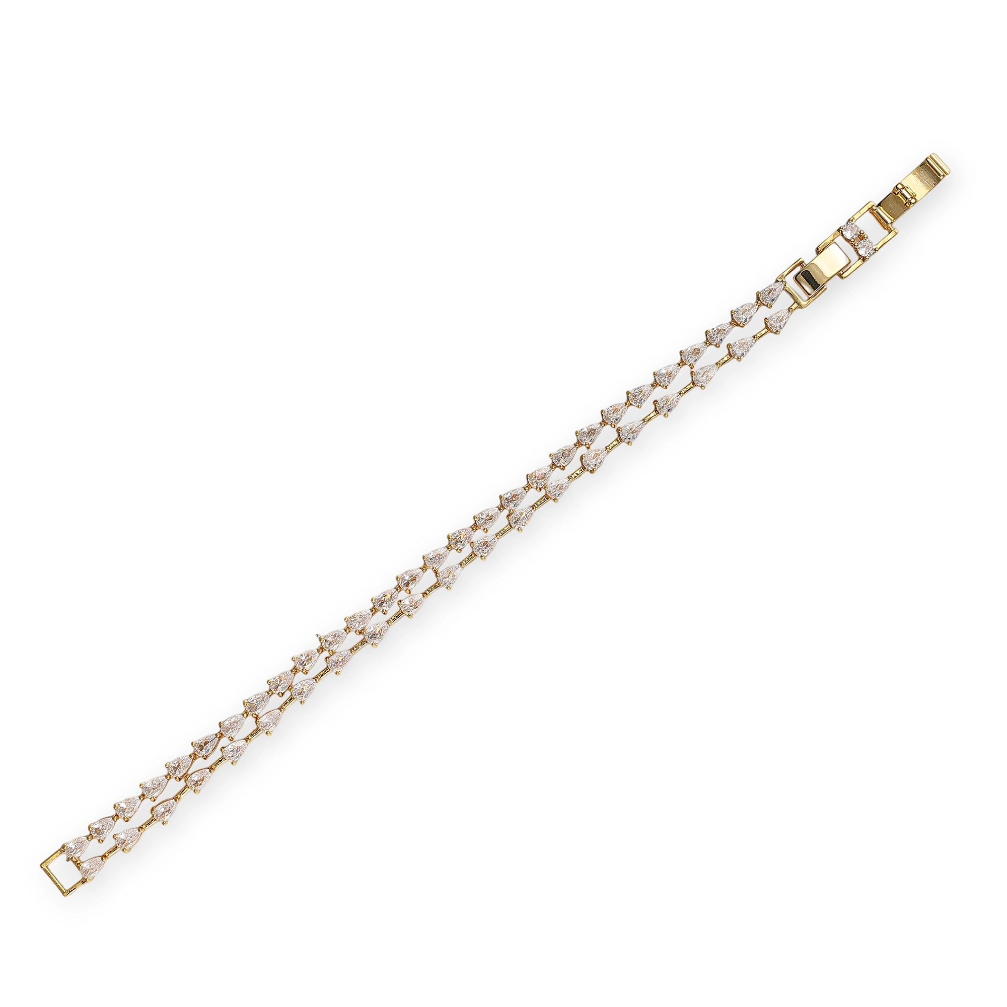 Justina 18K Gold Dual-Row Teardrop Bracelet