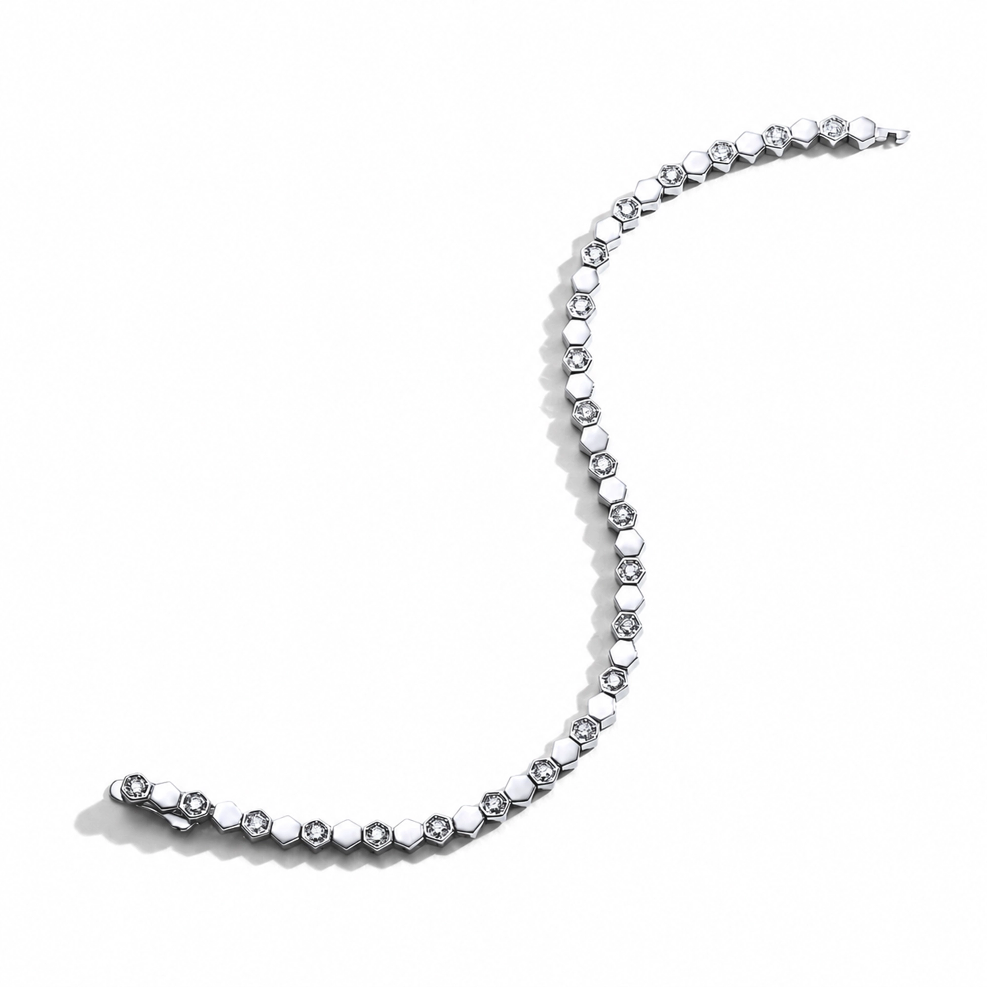 Justina 14K Gold Hexagonal Moissanite Tennis Bracelet