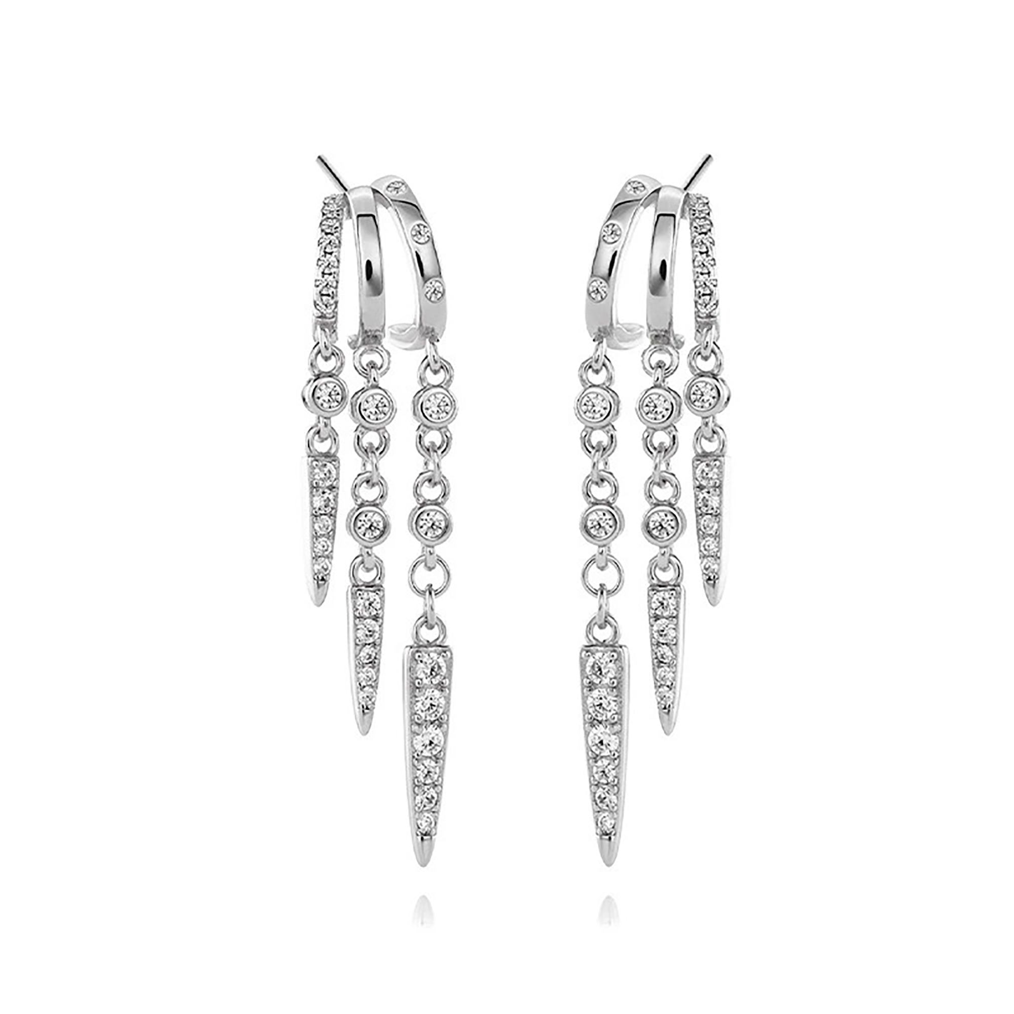 Käthe 18K Gold Triple-Arch Spike Drop Earrings
