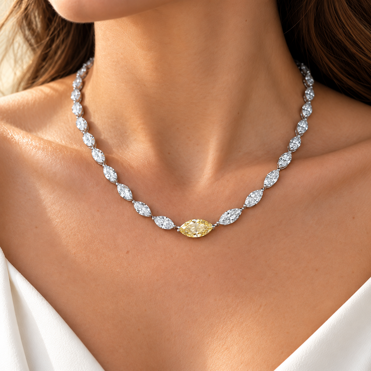 Käthi Yellow Marquise Necklace