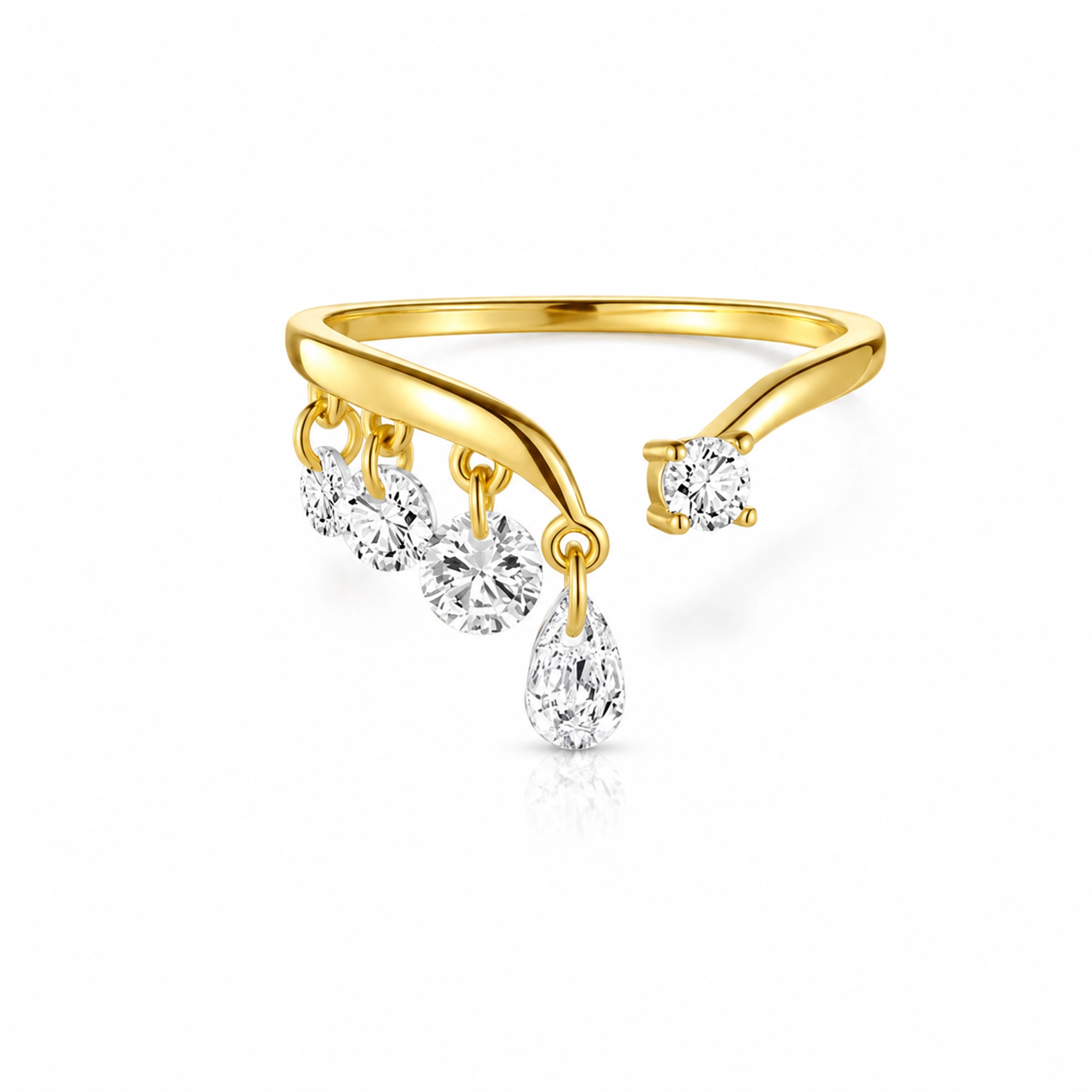 Katya 18K Gold Round Teardrop Open Ring