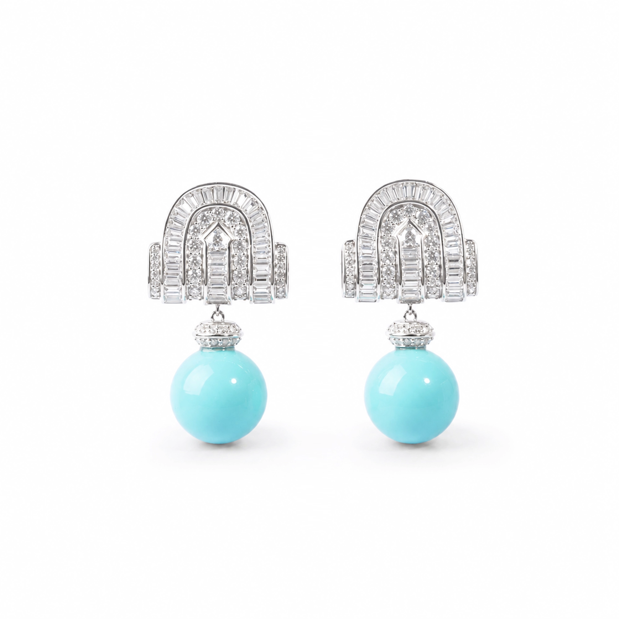 Kenzie Turquoise Shield Drop Earrings