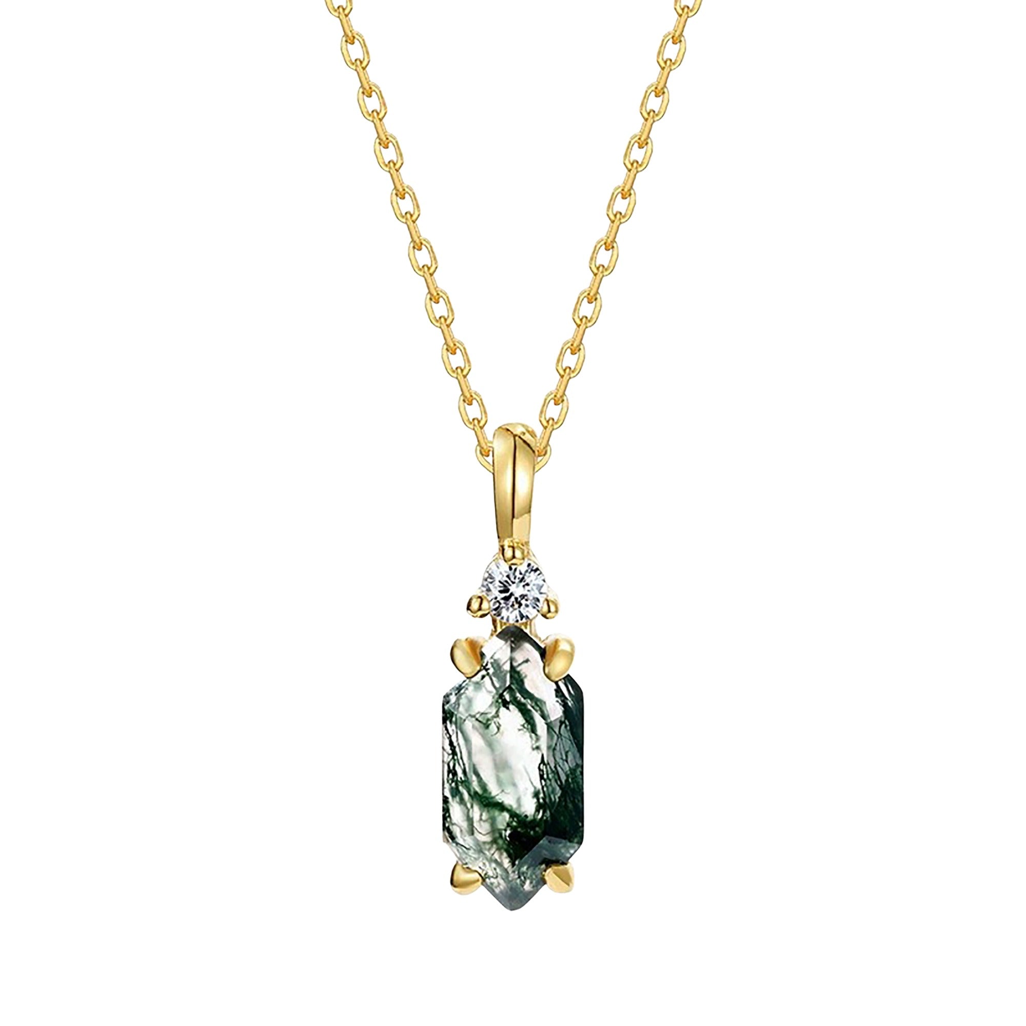 Korrigane Rectangular Moss Necklace