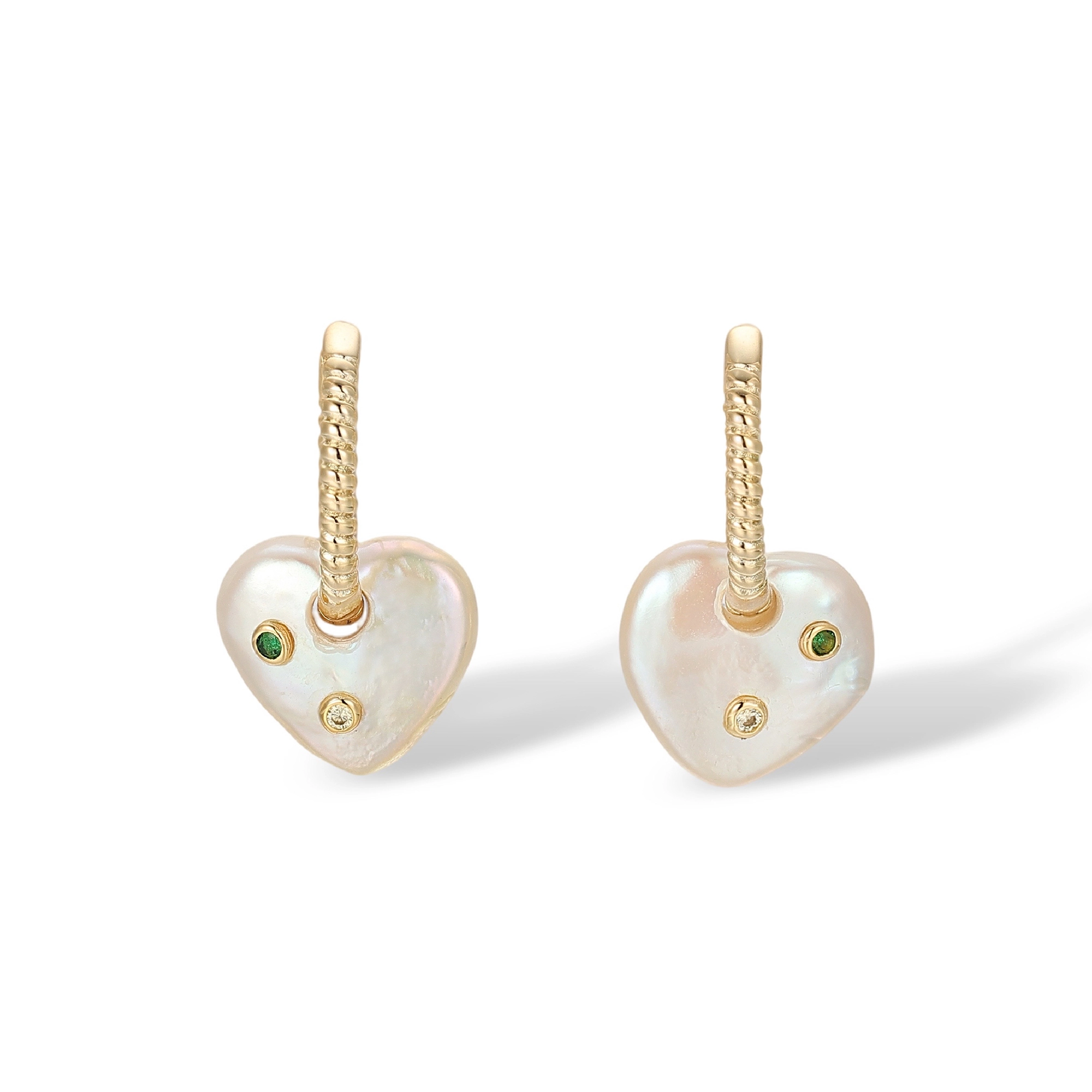 Léonilda White Baroque Pearl Heart Earrings