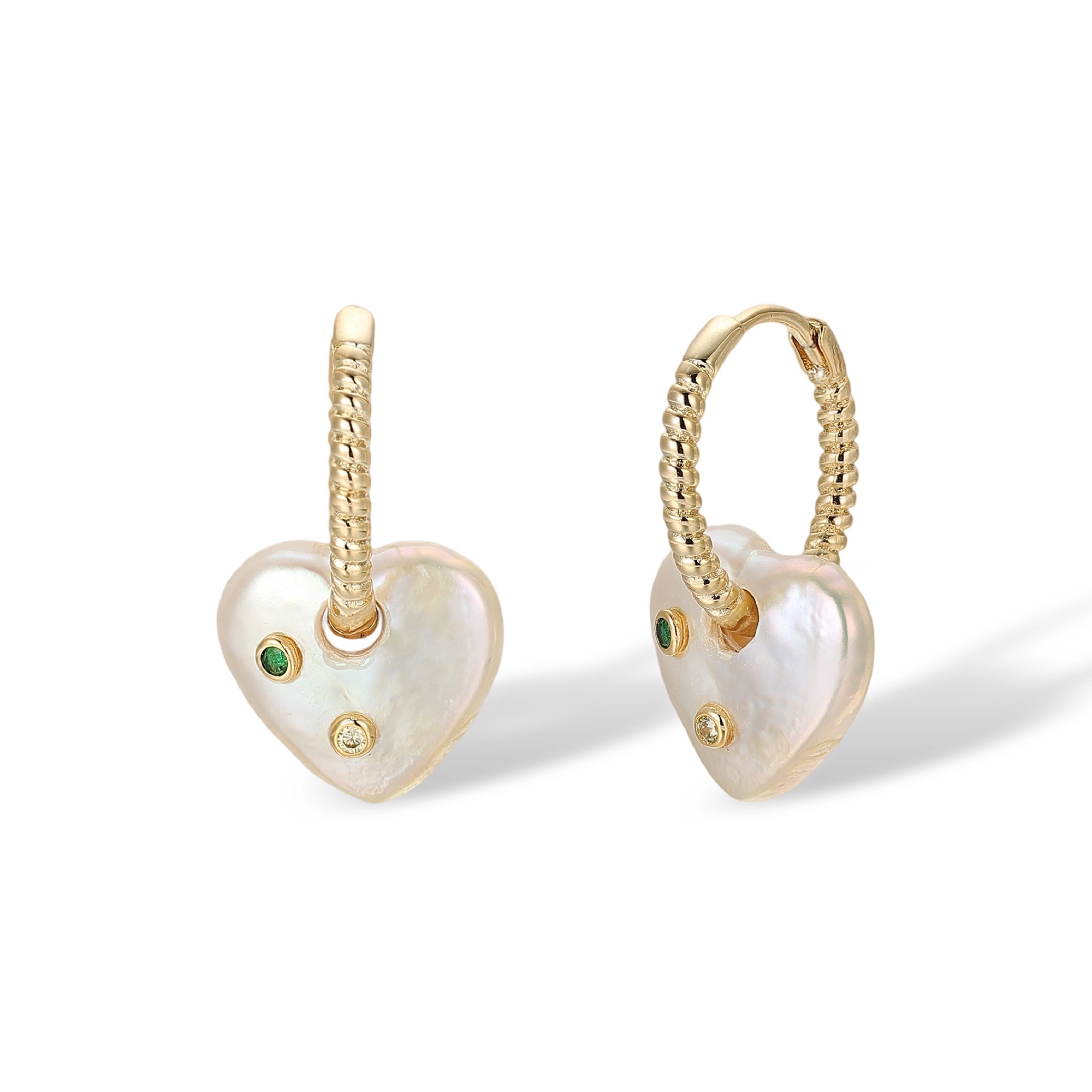 Léonilda White Baroque Pearl Heart Earrings