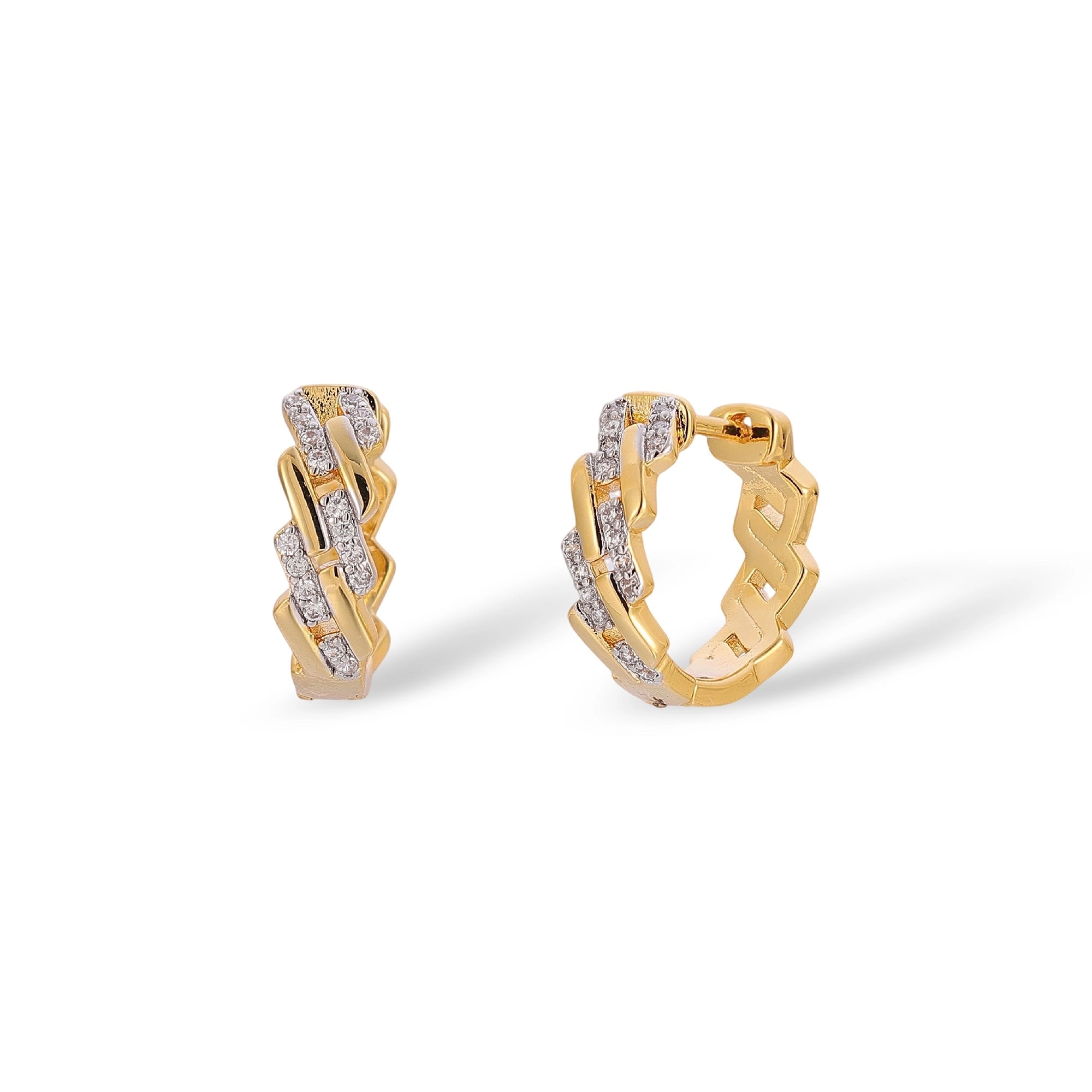 Laila 14K Gold Braided Huggie Earrings