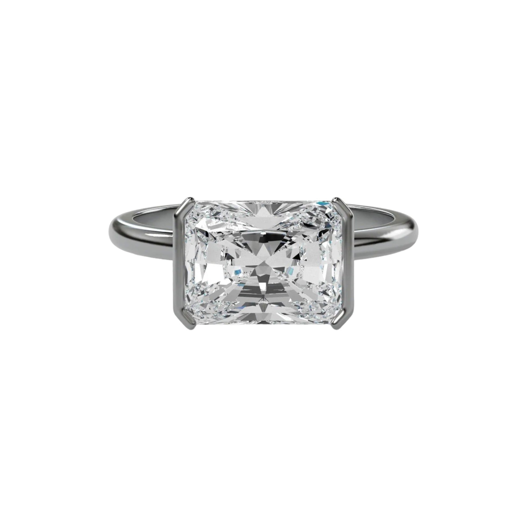Lilou 14K Gold East West Half Rectangular Ring