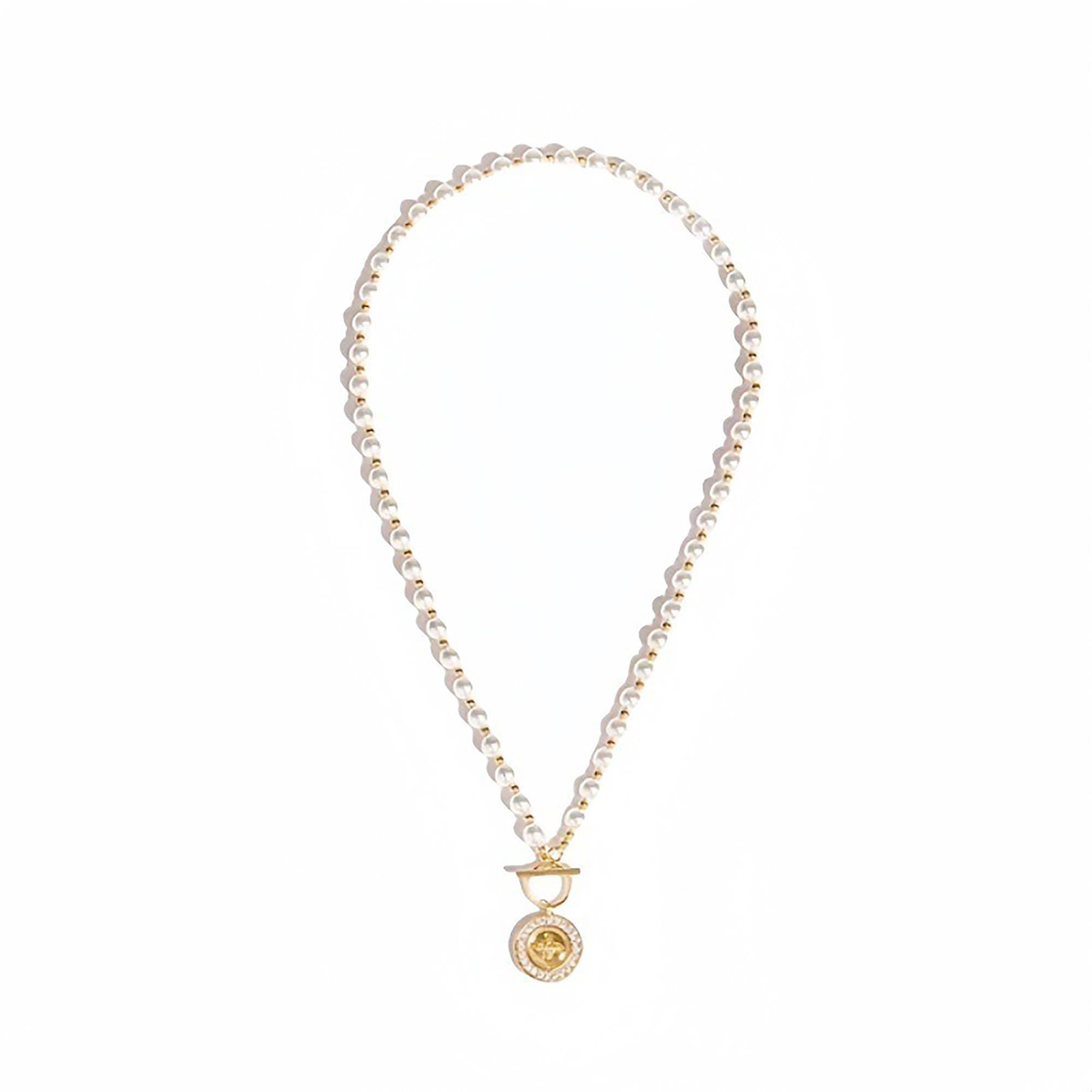 Lisandra White Pearl Floral Necklace