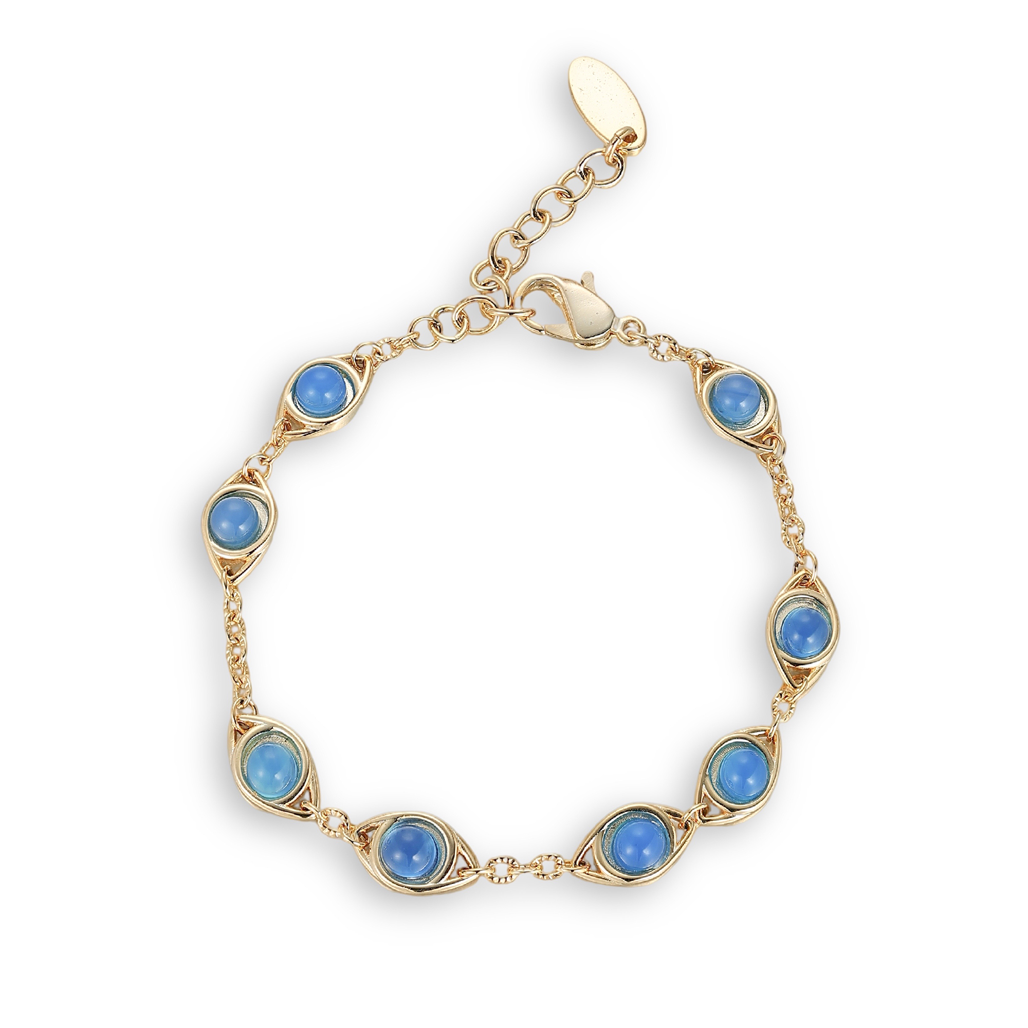 Loredana Blue Agate Evil Eye Bracelet