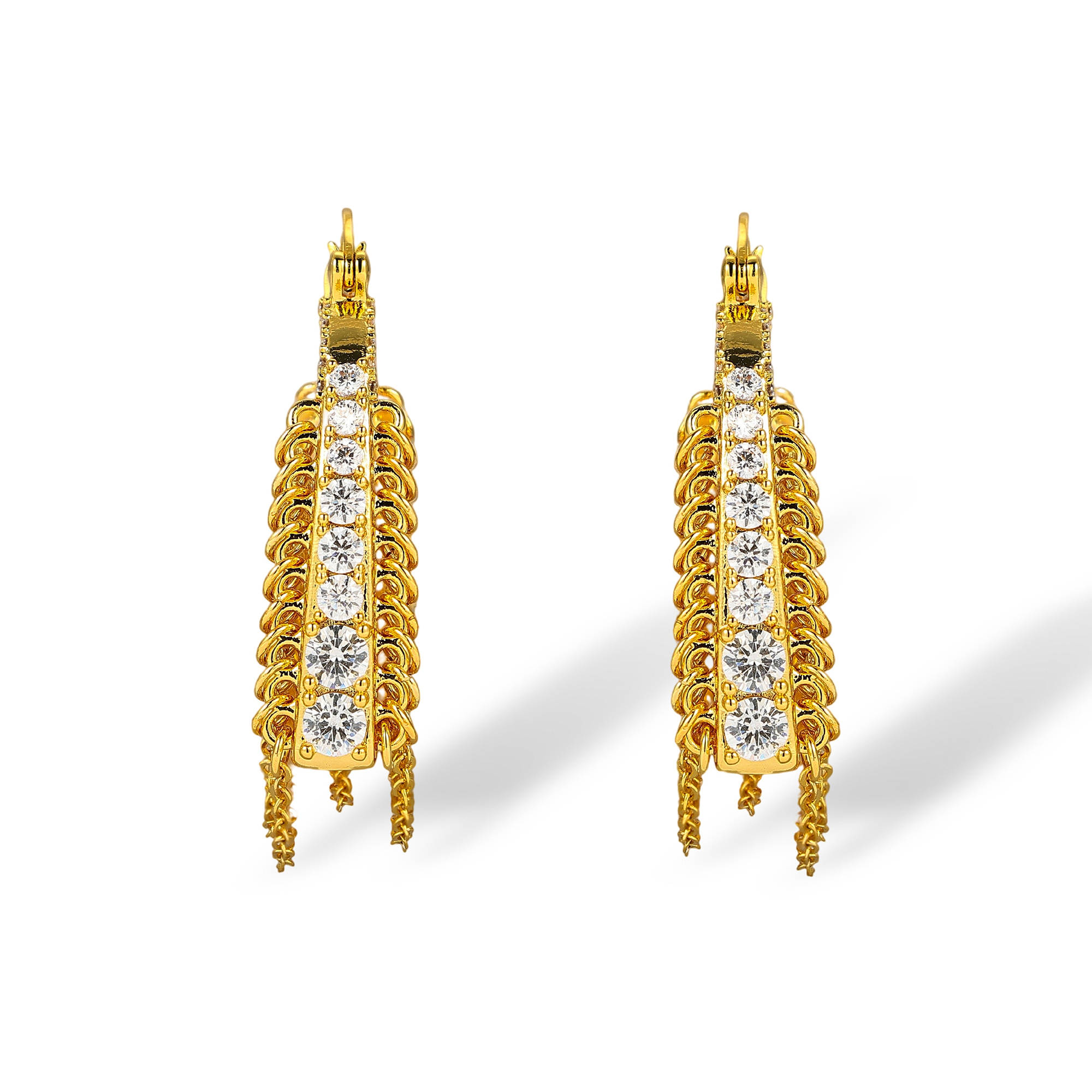 Lorena 18K Gold Layered Chain Hoop Earrings
