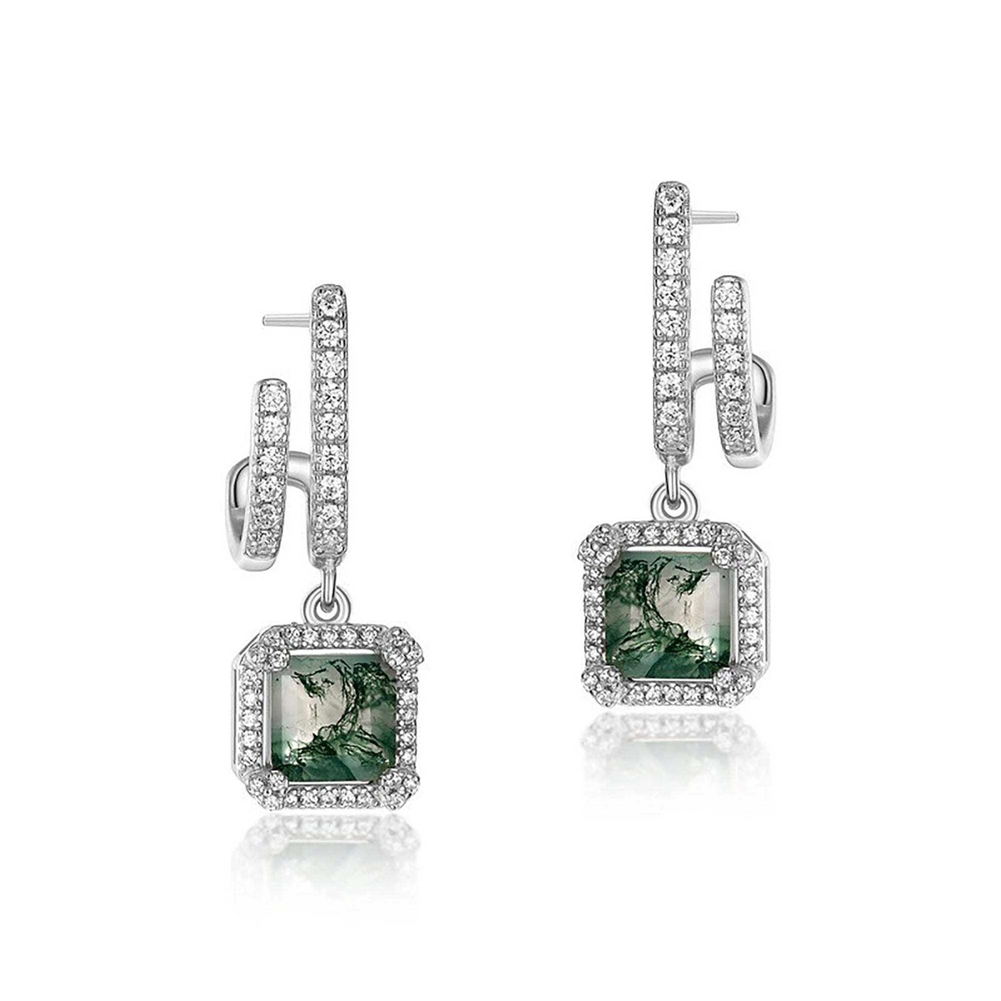 Loris Square Moss Earrings
