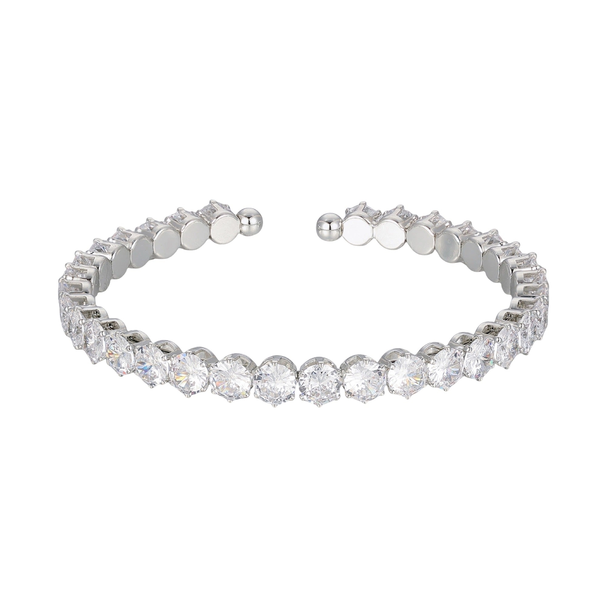 Louisa White Round Open Bangle
