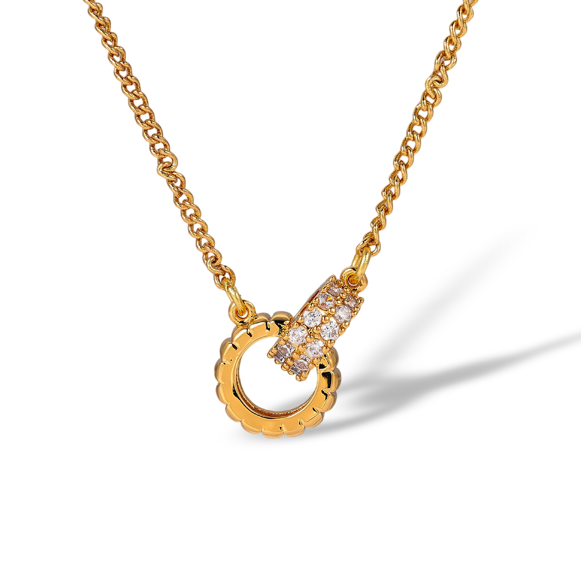 Lucrezia 18K Gold Interlocking Scalloped Circle Necklace