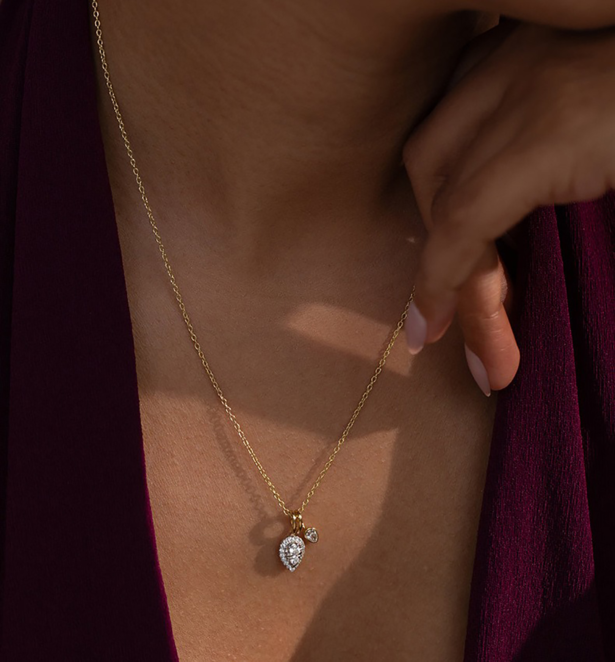 Lulubelle 18K Gold Cable Teardrop Necklace