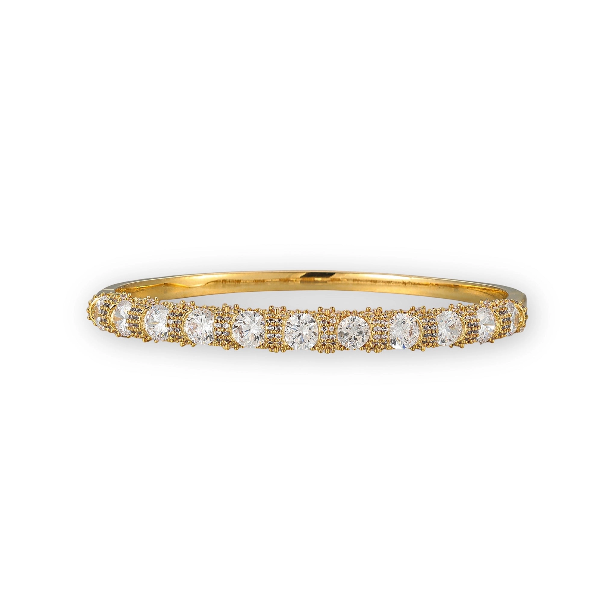 Lysandra 14K Gold Round Beaded Filigree Bangle