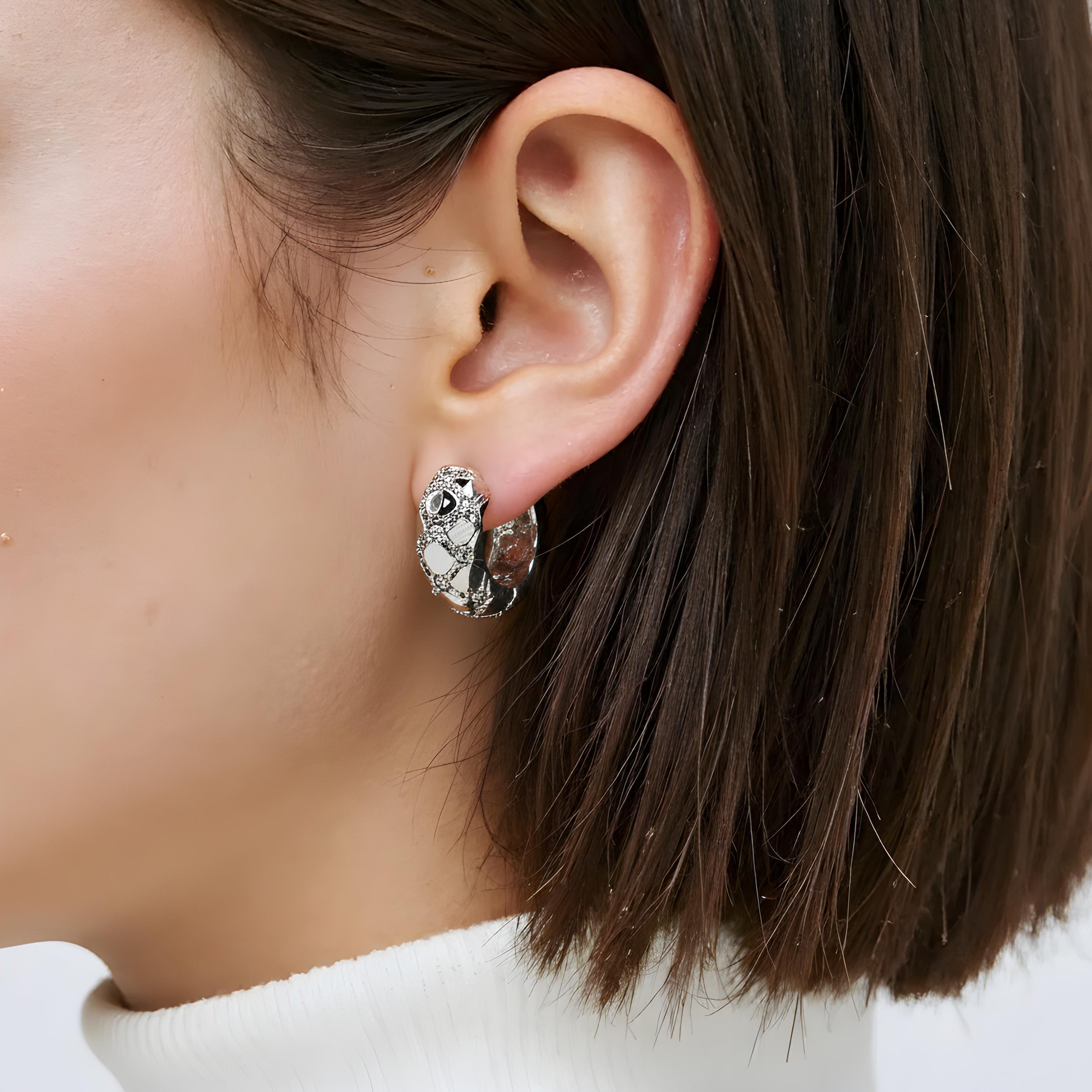 Lysianne Checkered Hoop Earrings