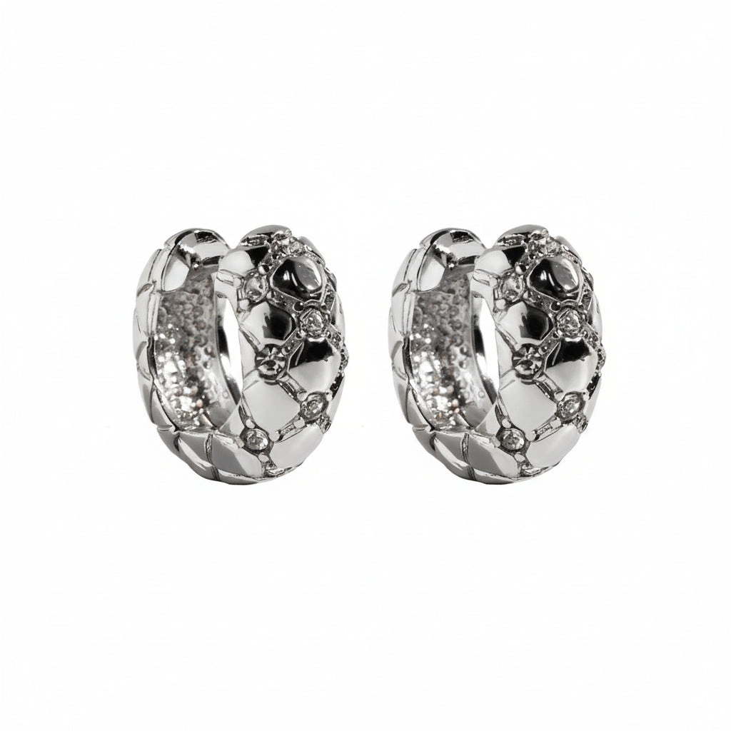 Lysianne Checkered Hoop Earrings