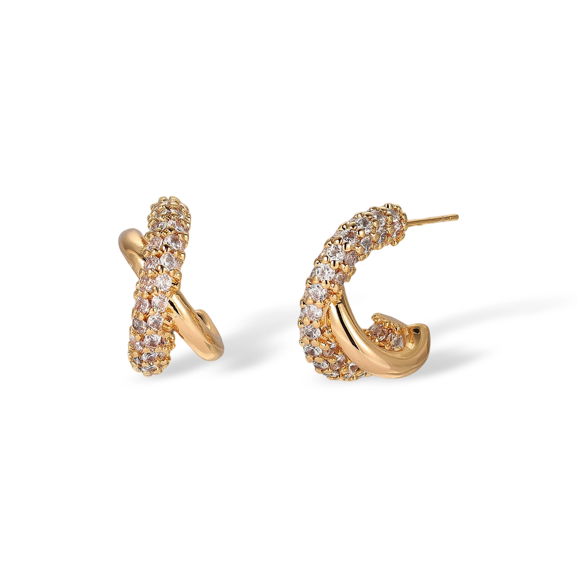Maëlia 18K Gold Crossover Earrings