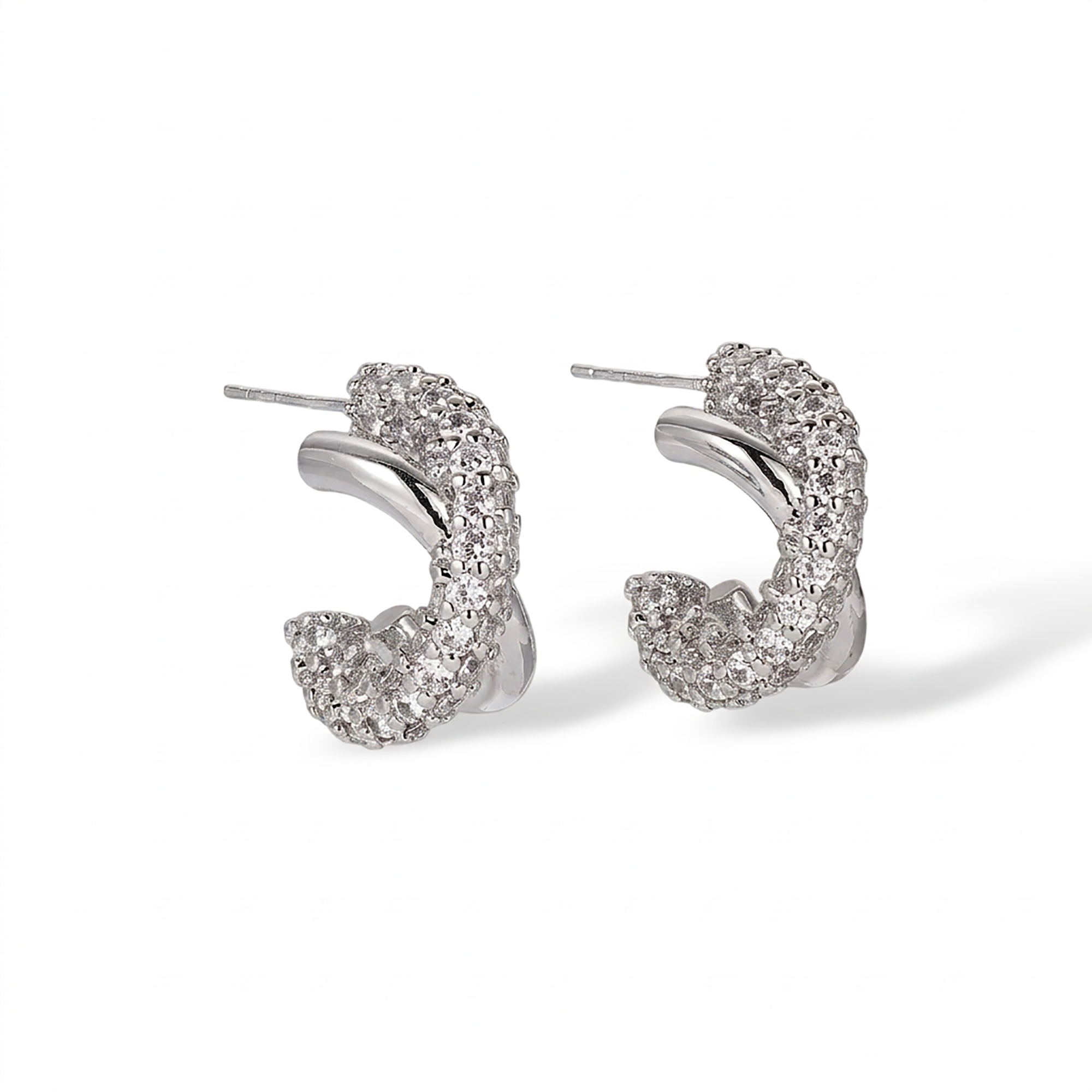 Maëlia 18K Gold Crossover Earrings