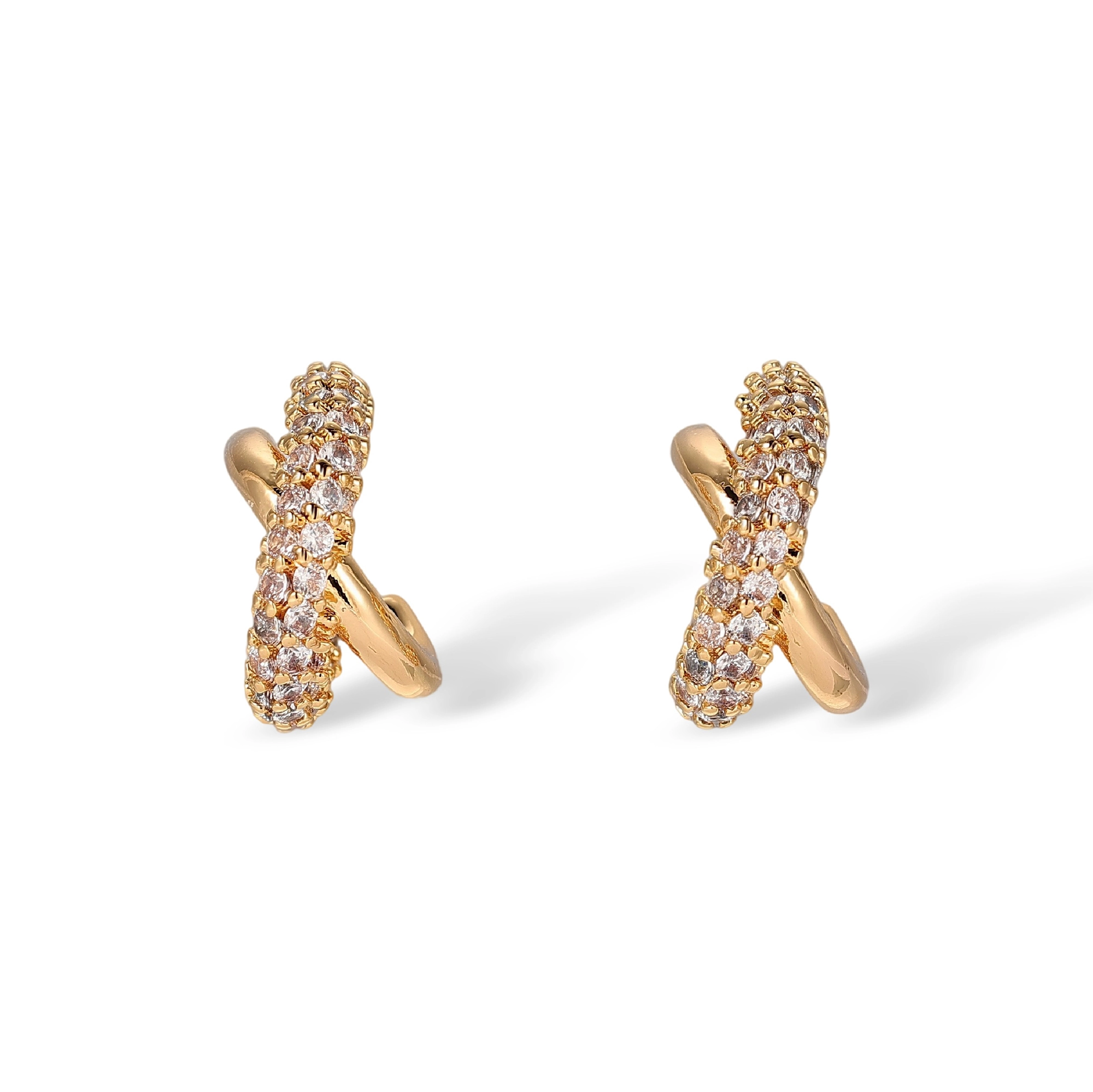 Maëlia 18K Gold Crossover Earrings