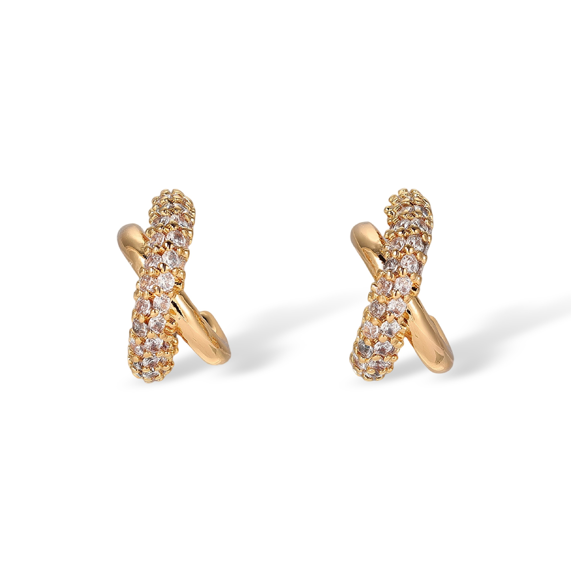 Maëlia 18K Gold Crossover Earrings