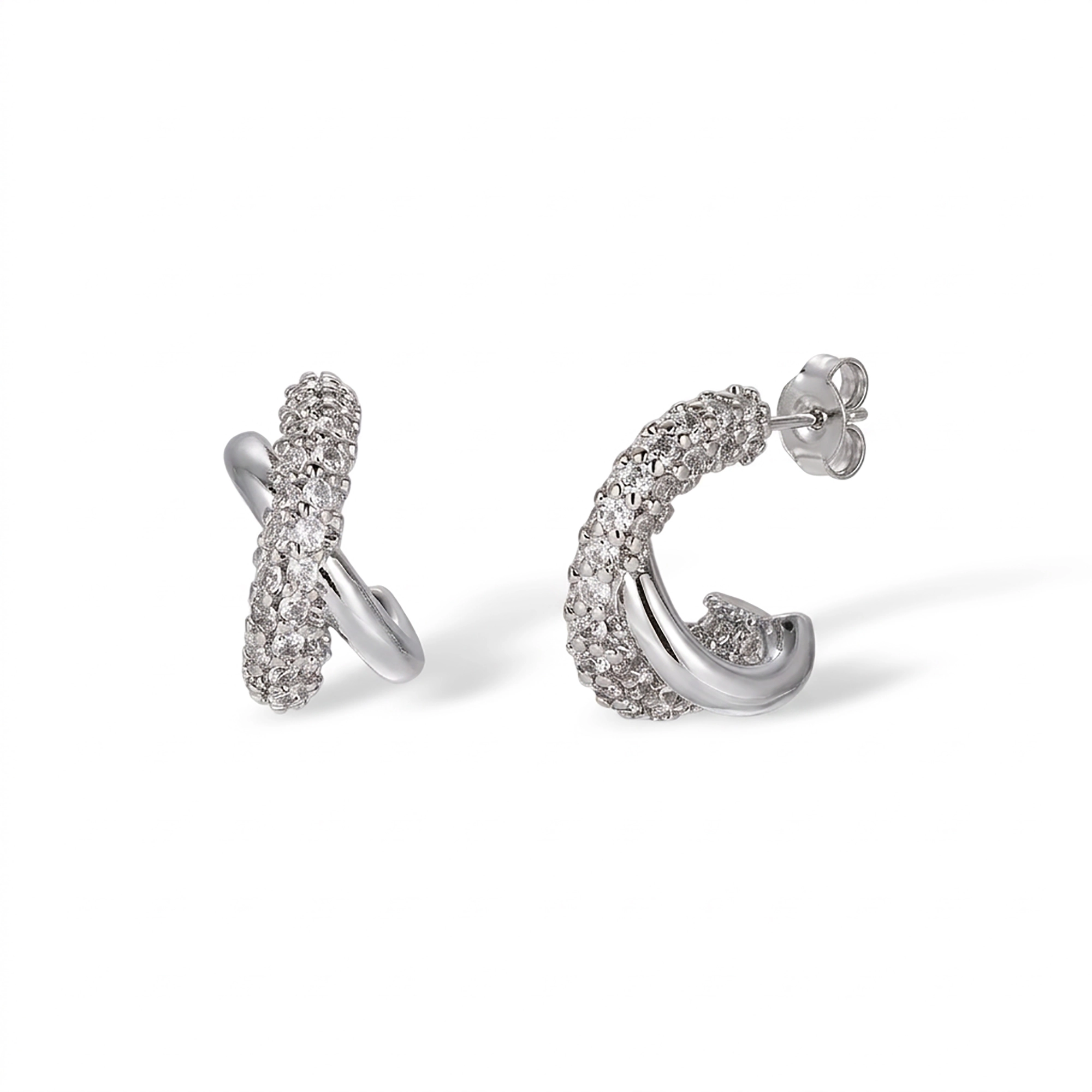 Maëlia 18K Gold Crossover Earrings