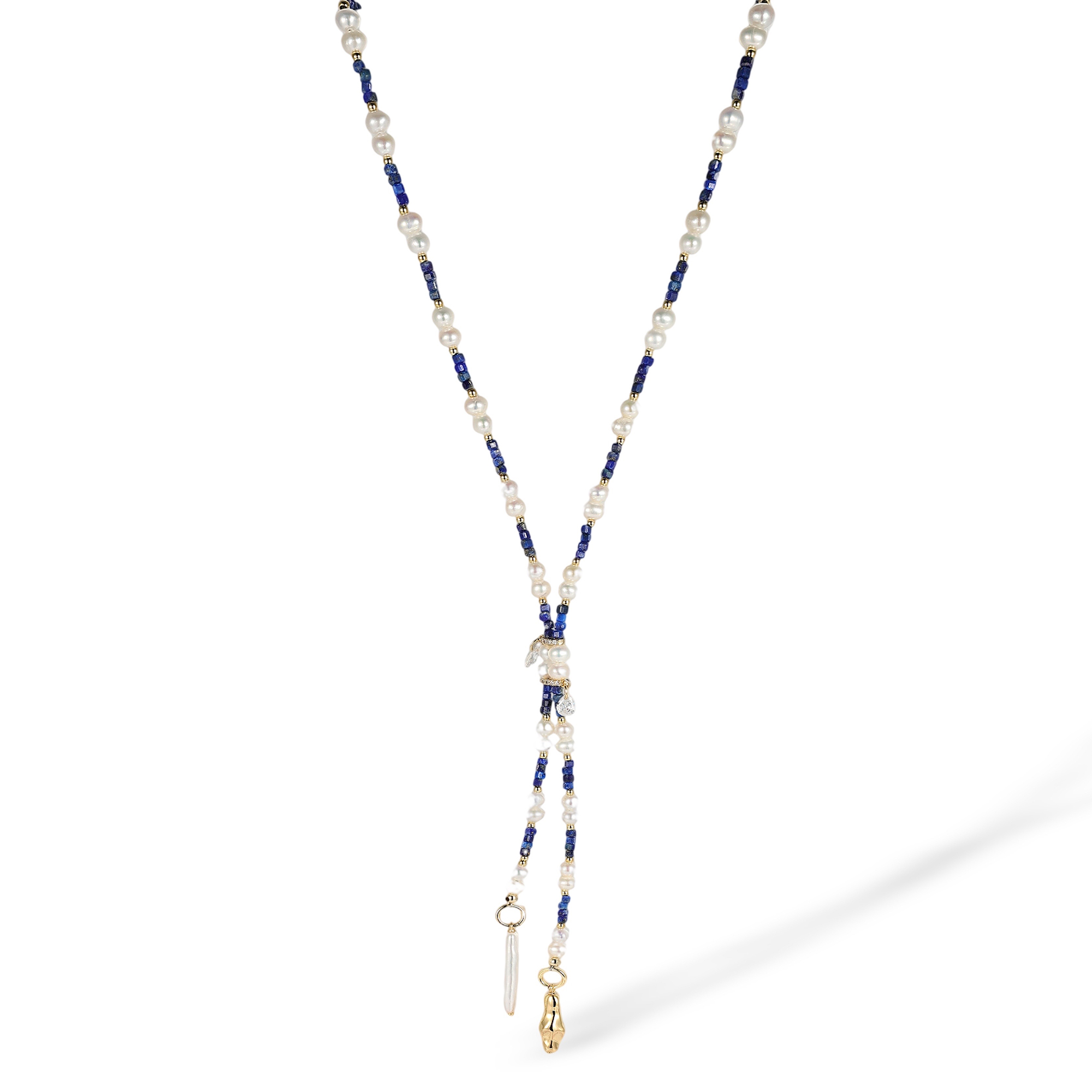 Macaria Lapis Lazuli Pearl Necklace