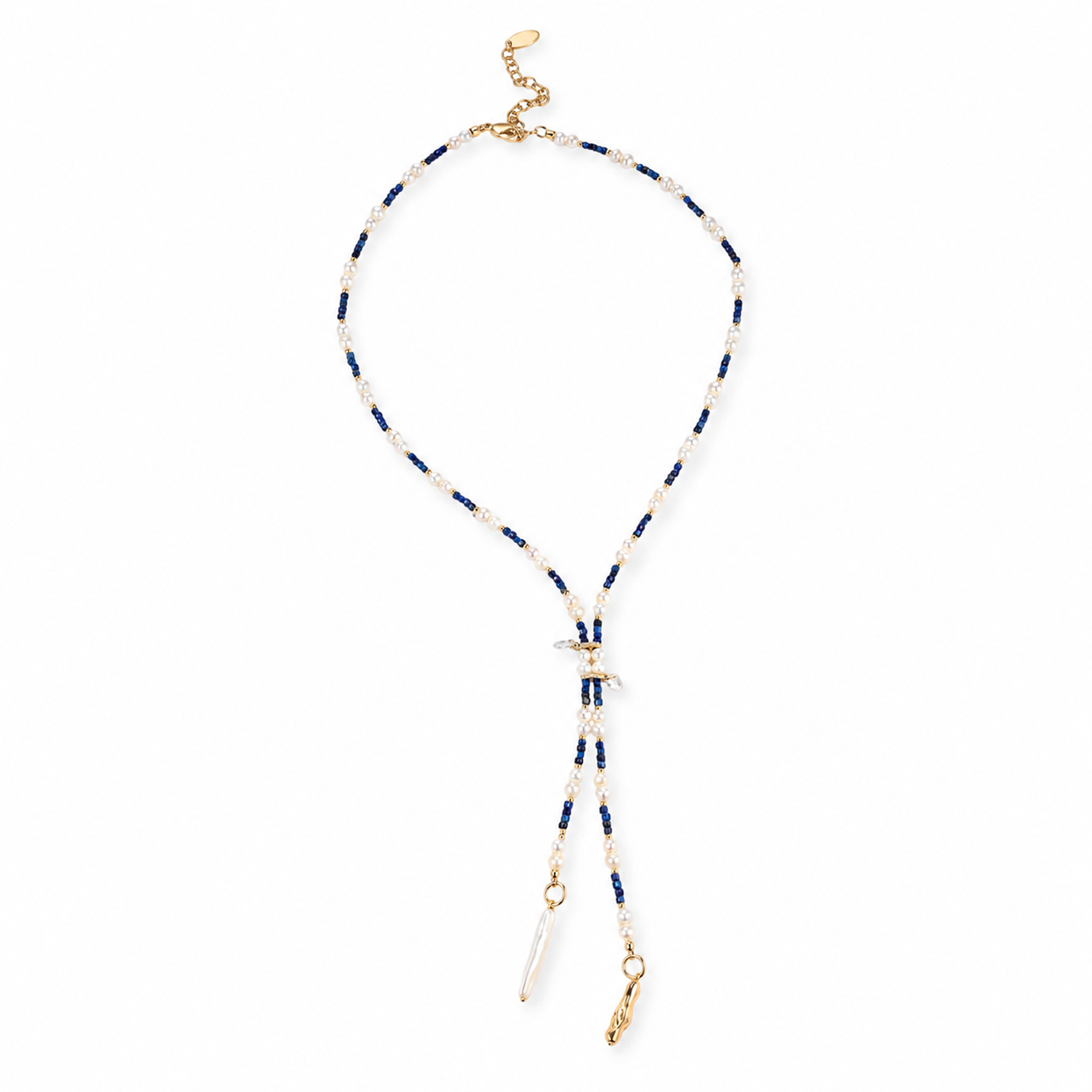 1-Macaria Lapis Lazuli Pearl Necklace