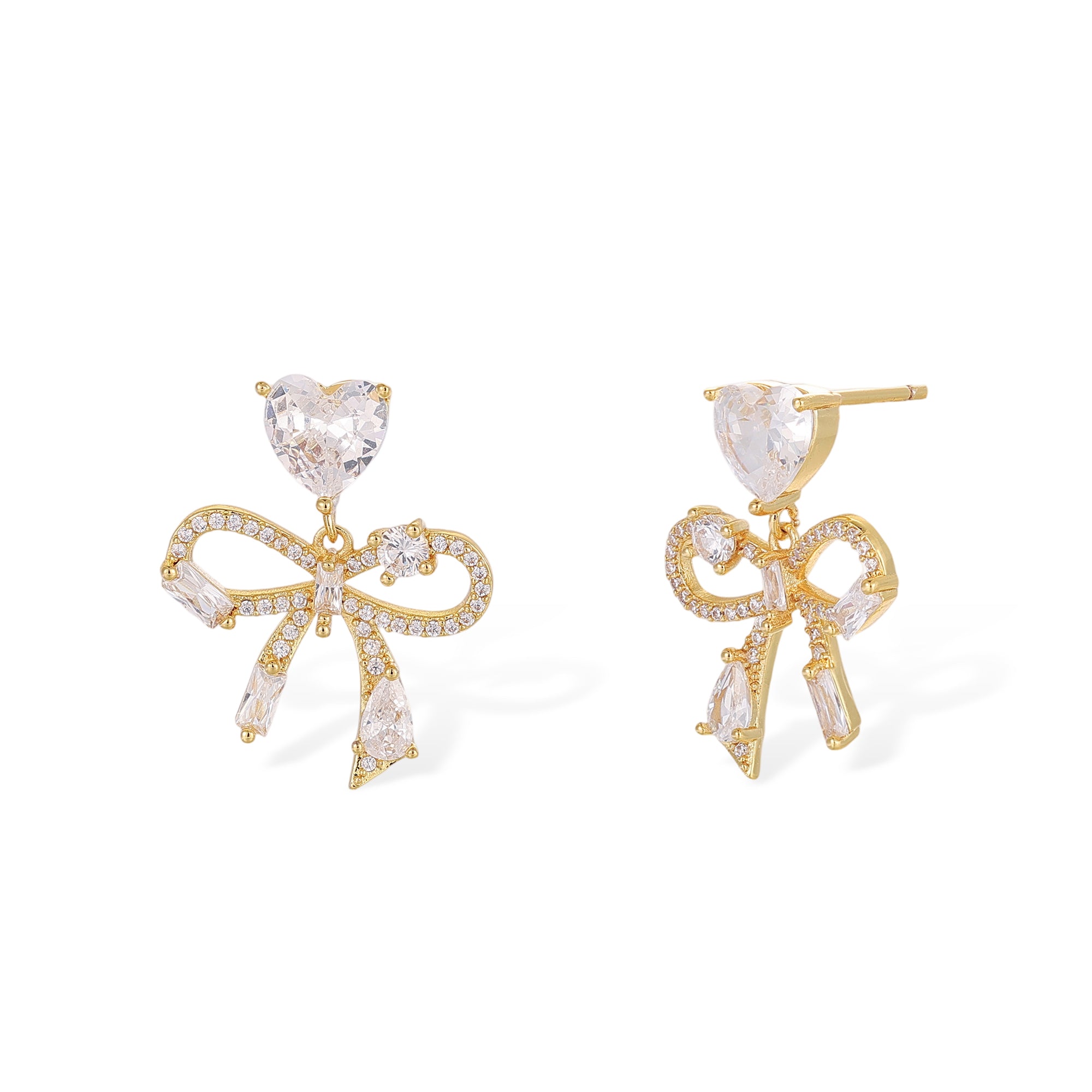 Manuela 14K Gold Delicate Bow Earrings
