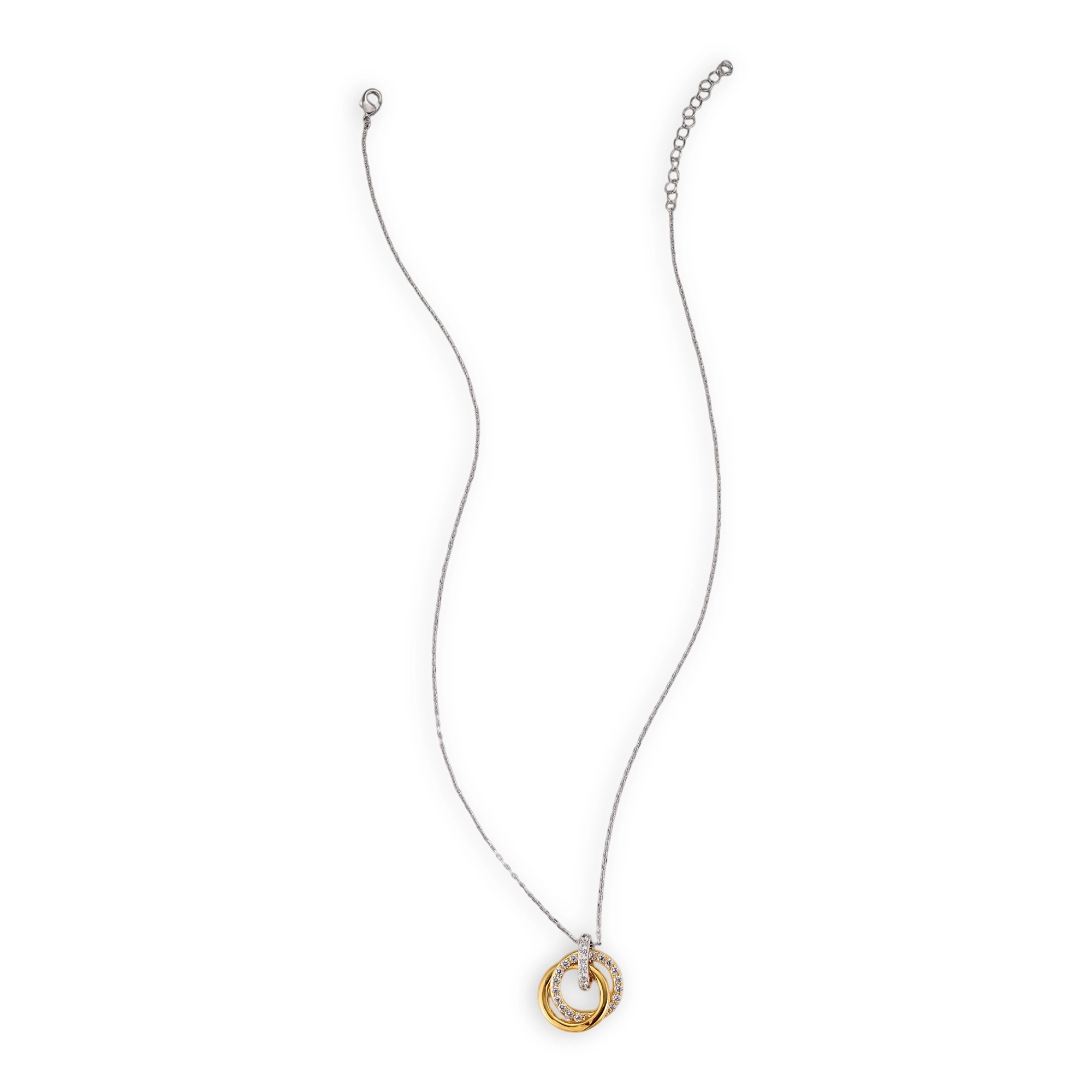 1-Mariam Two Tone Twin Circle Necklace