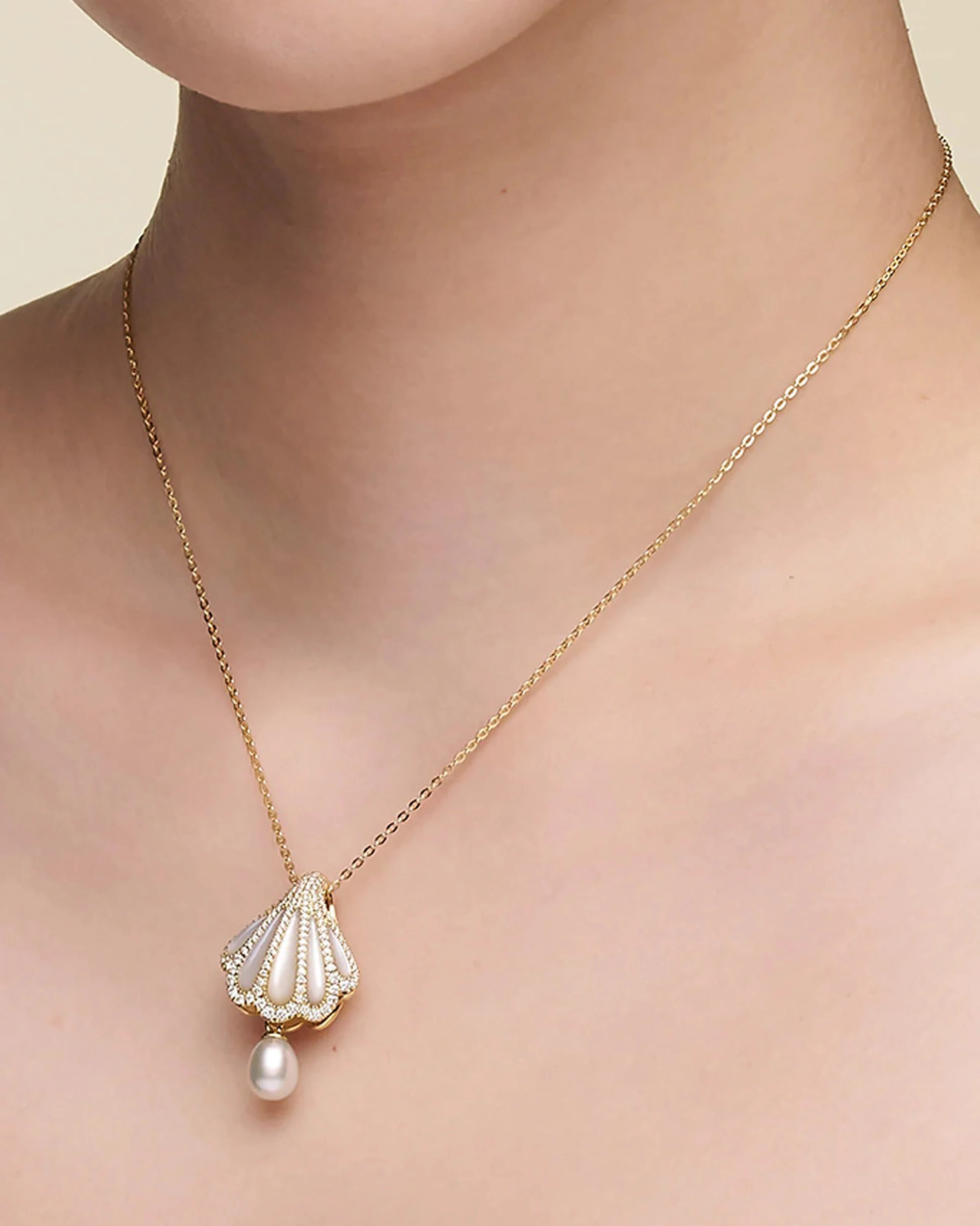 Marika 14K Yellow Gold Shell Pearl Necklace