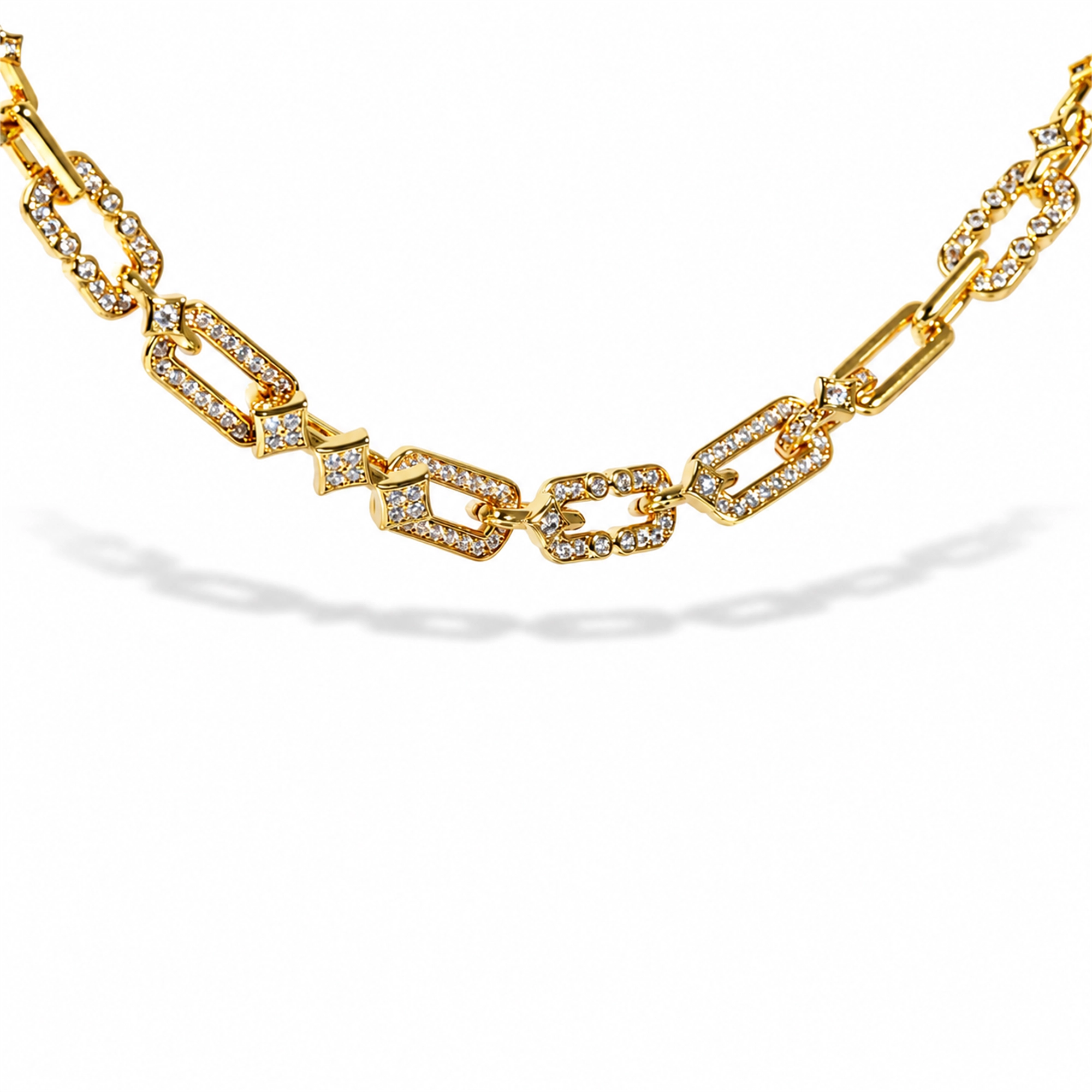 Meinhild 14K Gold Paperclip Rhombus Choker Necklace