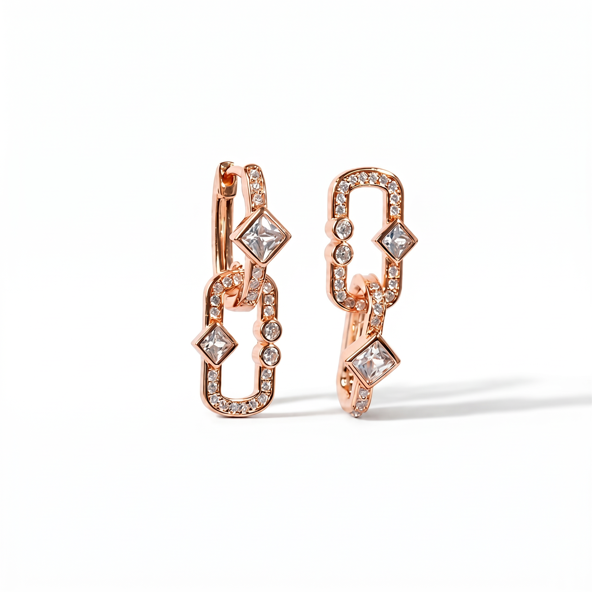 Meinhild 14K Gold Paperclip Rhombus Earrings