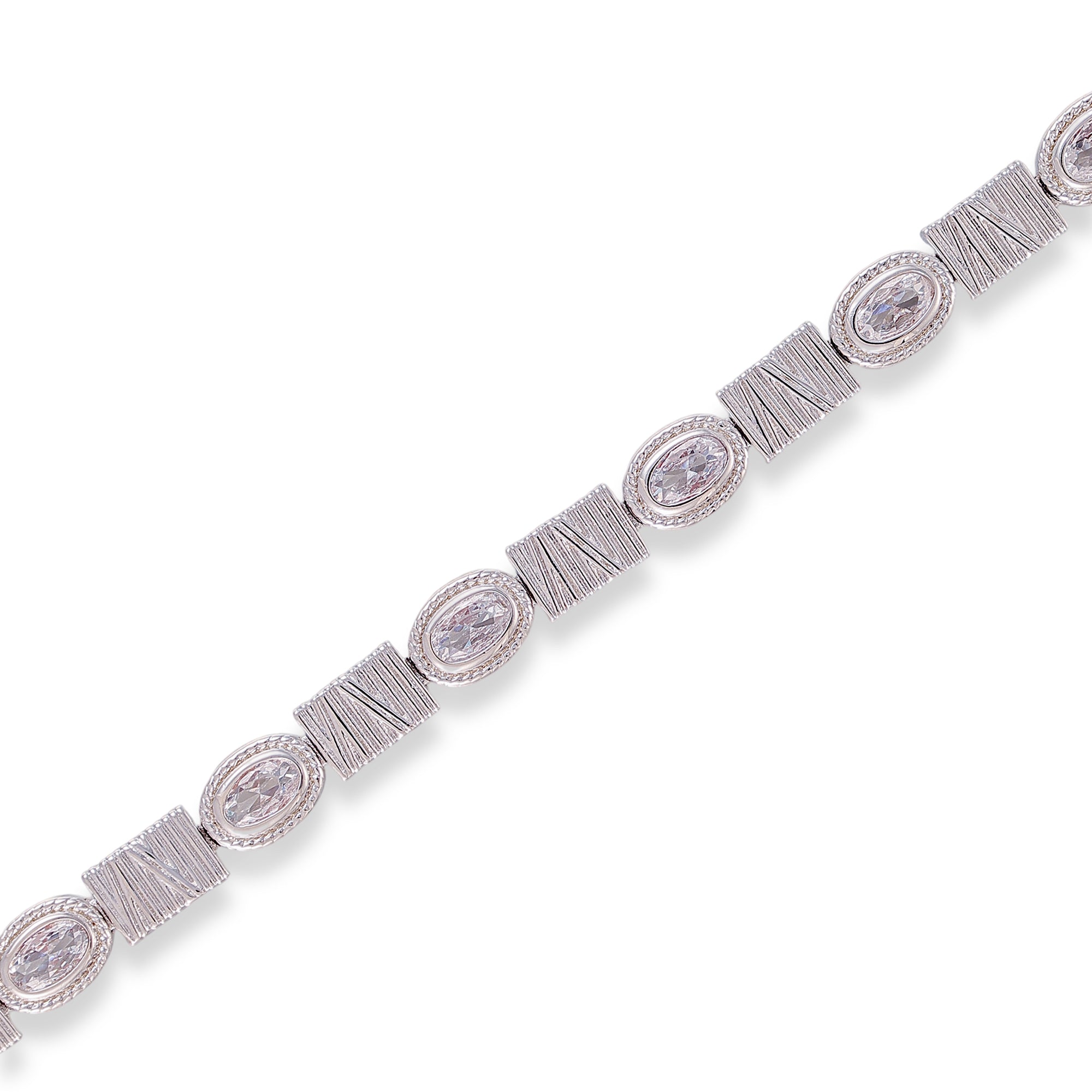 Nancy Silver Oval Rectangular Bracelet