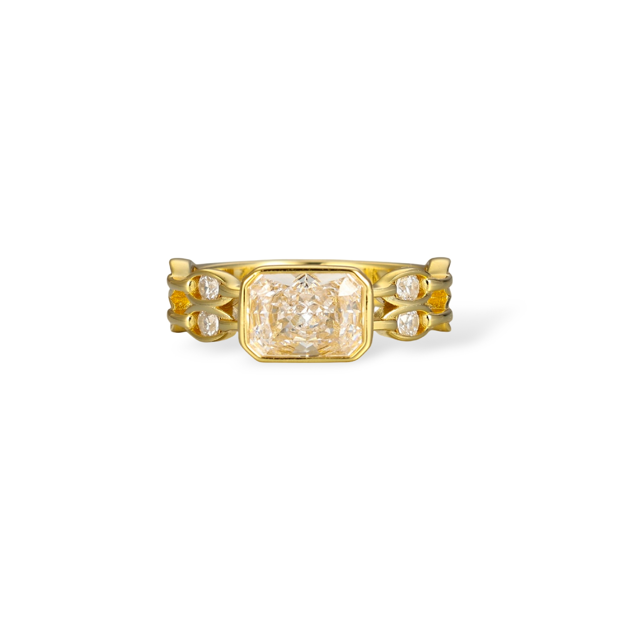 Nannette 18K Gold Bezel Rectangular Ring