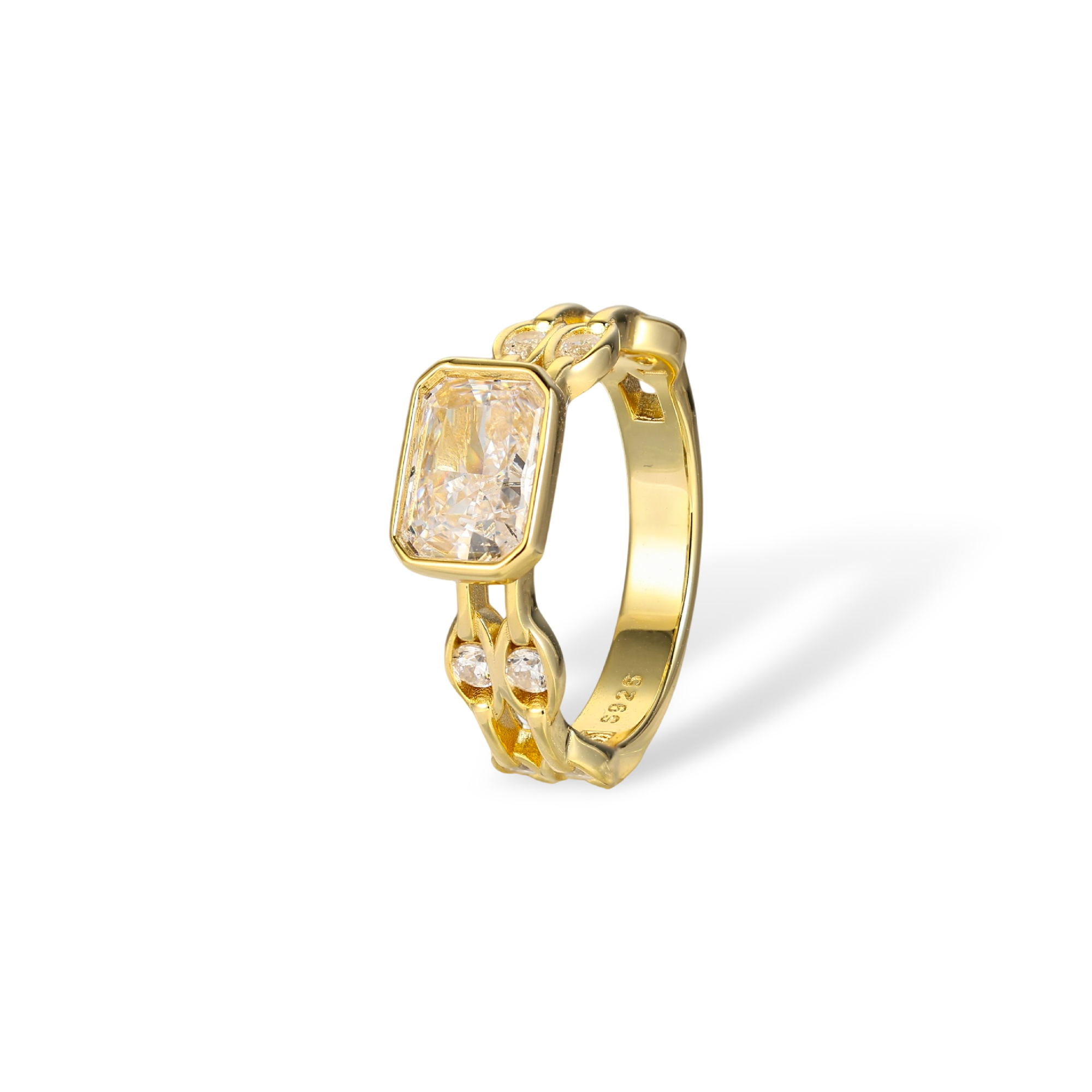 Nannette 18K Gold Bezel Rectangular Ring