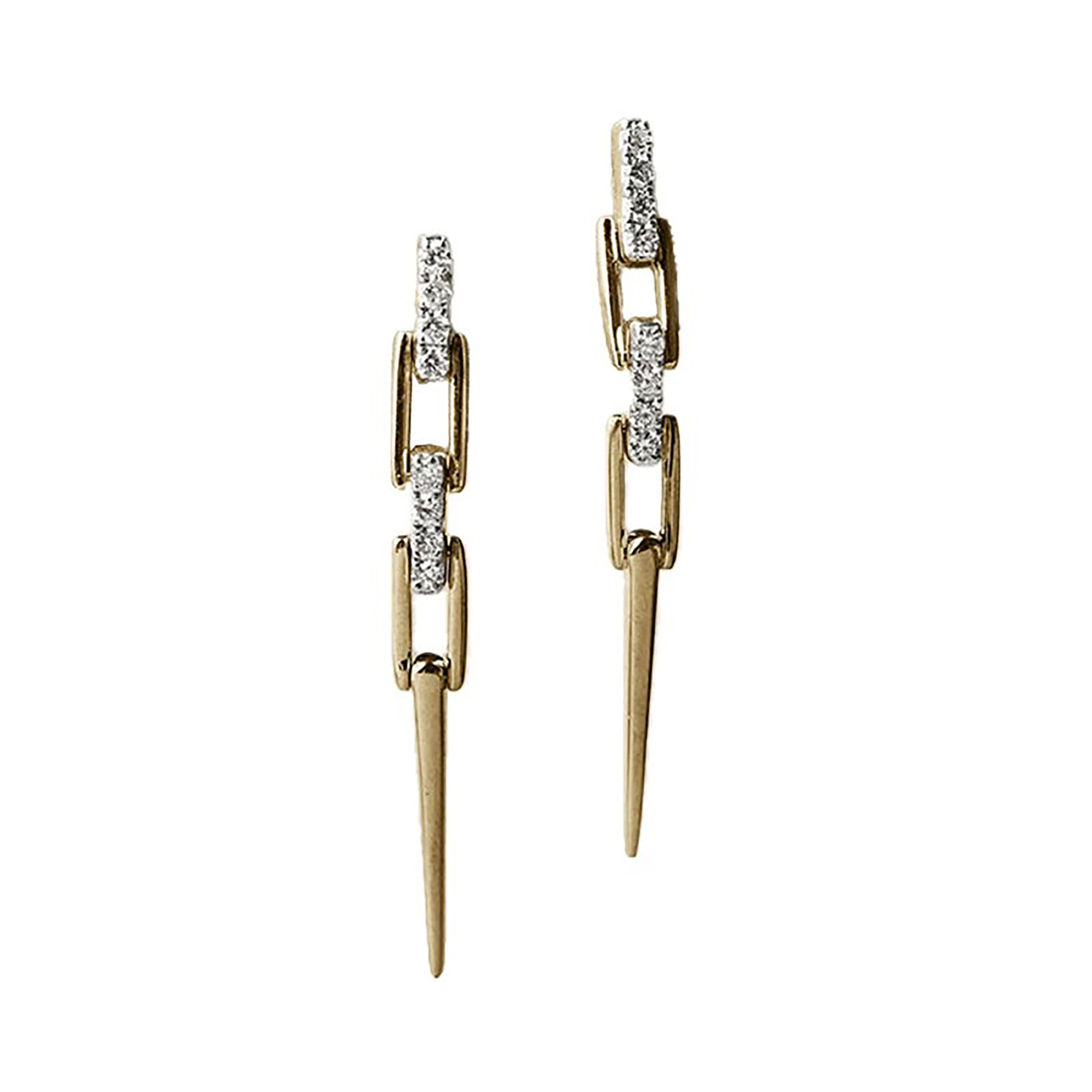 Nicodema 18K Gold Tapered Spike Drop Earrings